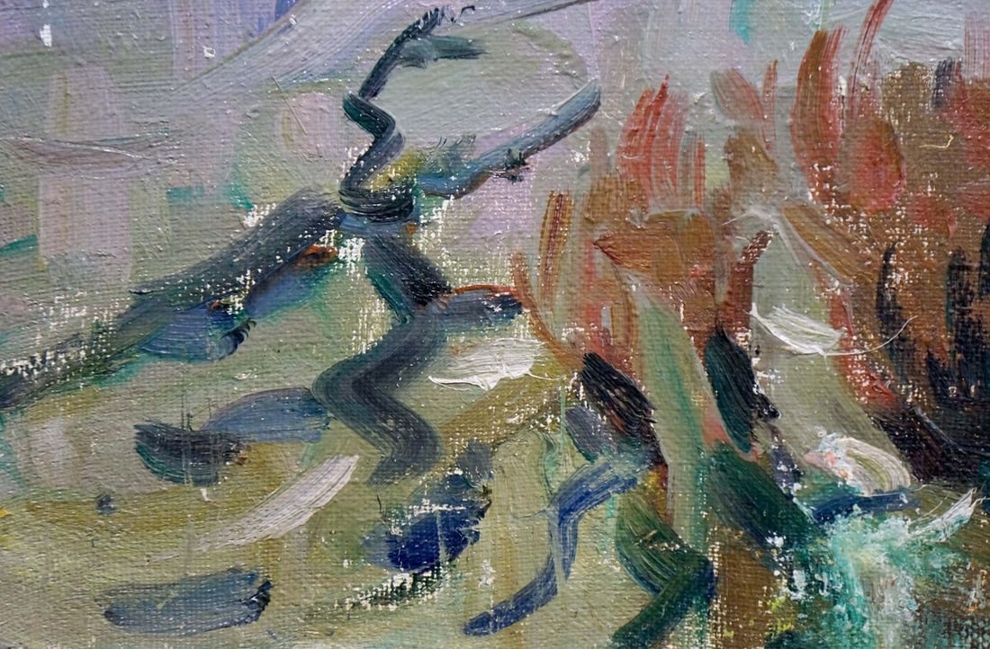 Oil painting River landscape - 2