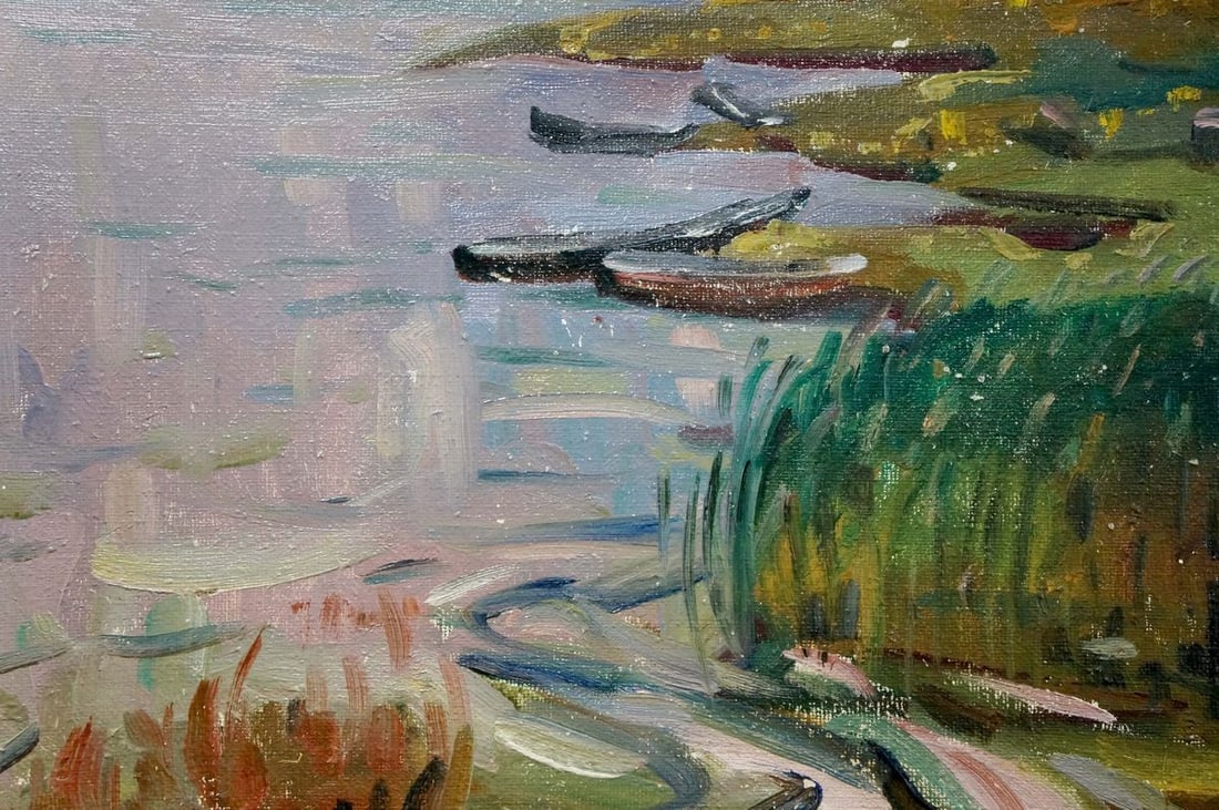 Oil painting River landscape - 6