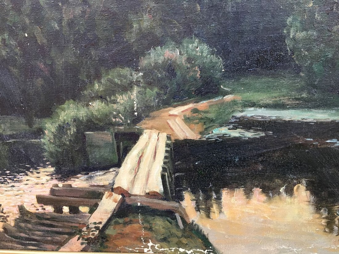 Oil painting At the pool - 3