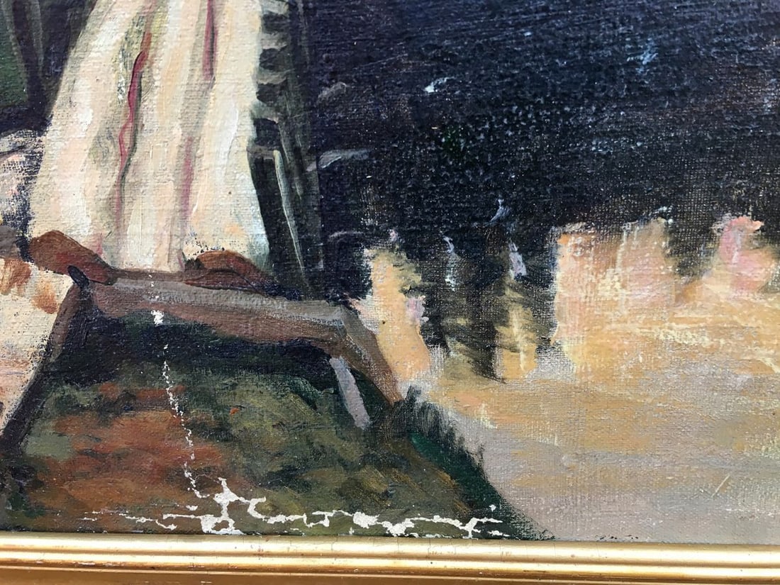 Oil painting At the pool - 5