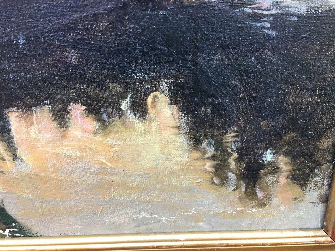 Oil painting At the pool - 6