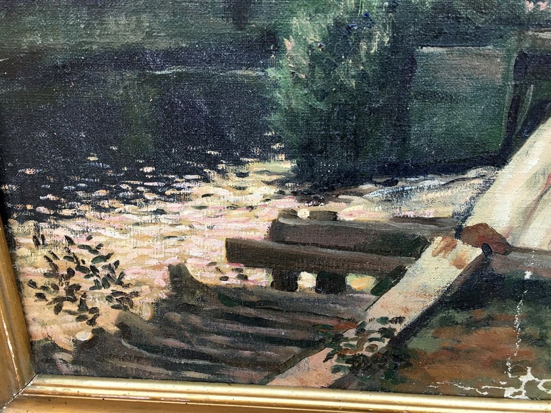 Oil painting At the pool - 7