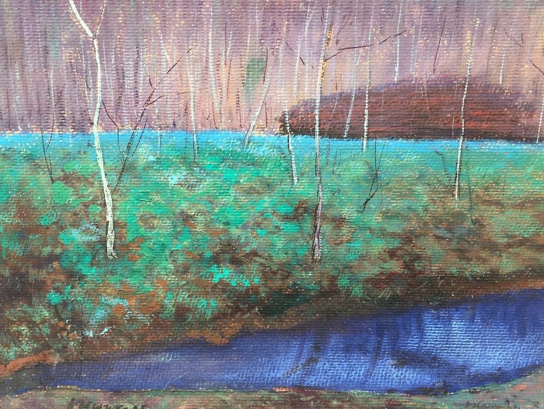 Gouache painting Birch forest Tsyupka Ivan Kirillovich - 2