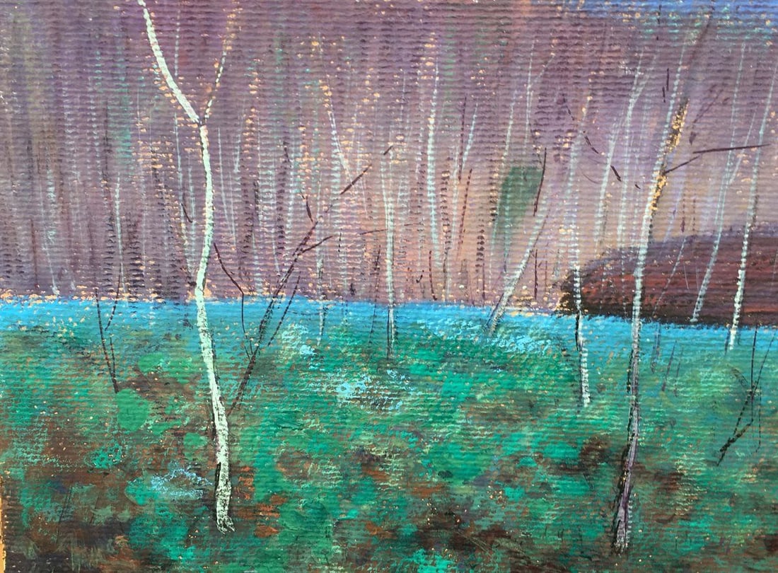 Gouache painting Birch forest Tsyupka Ivan Kirillovich - 5