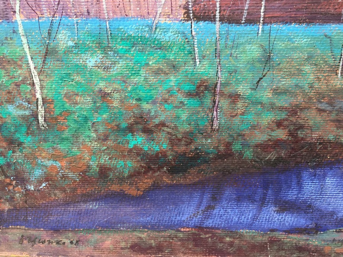 Gouache painting Birch forest Tsyupka Ivan Kirillovich - 6