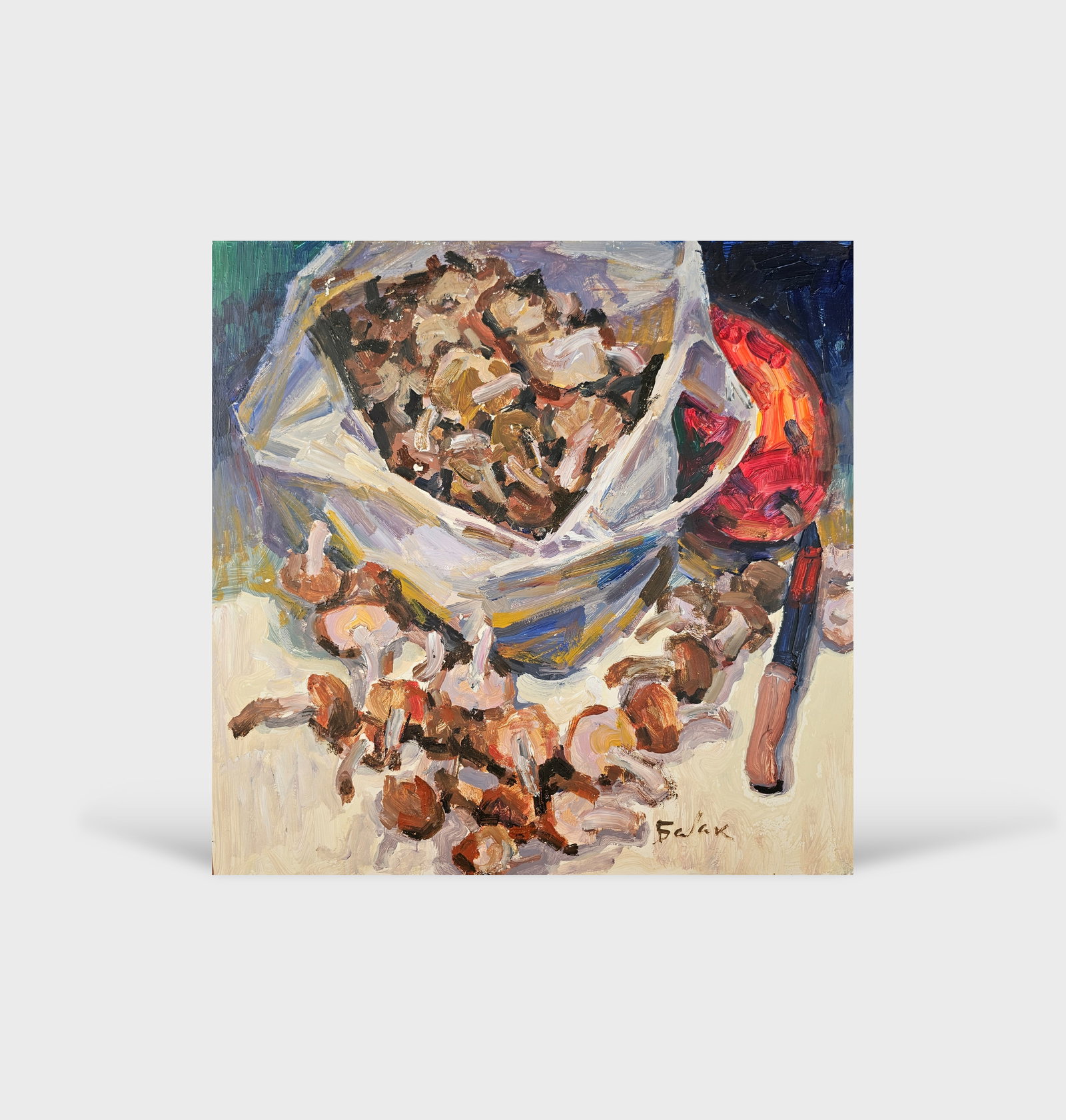 Acrylic painting still life with mushrooms Vyacheslav Petrovich Babac - 10