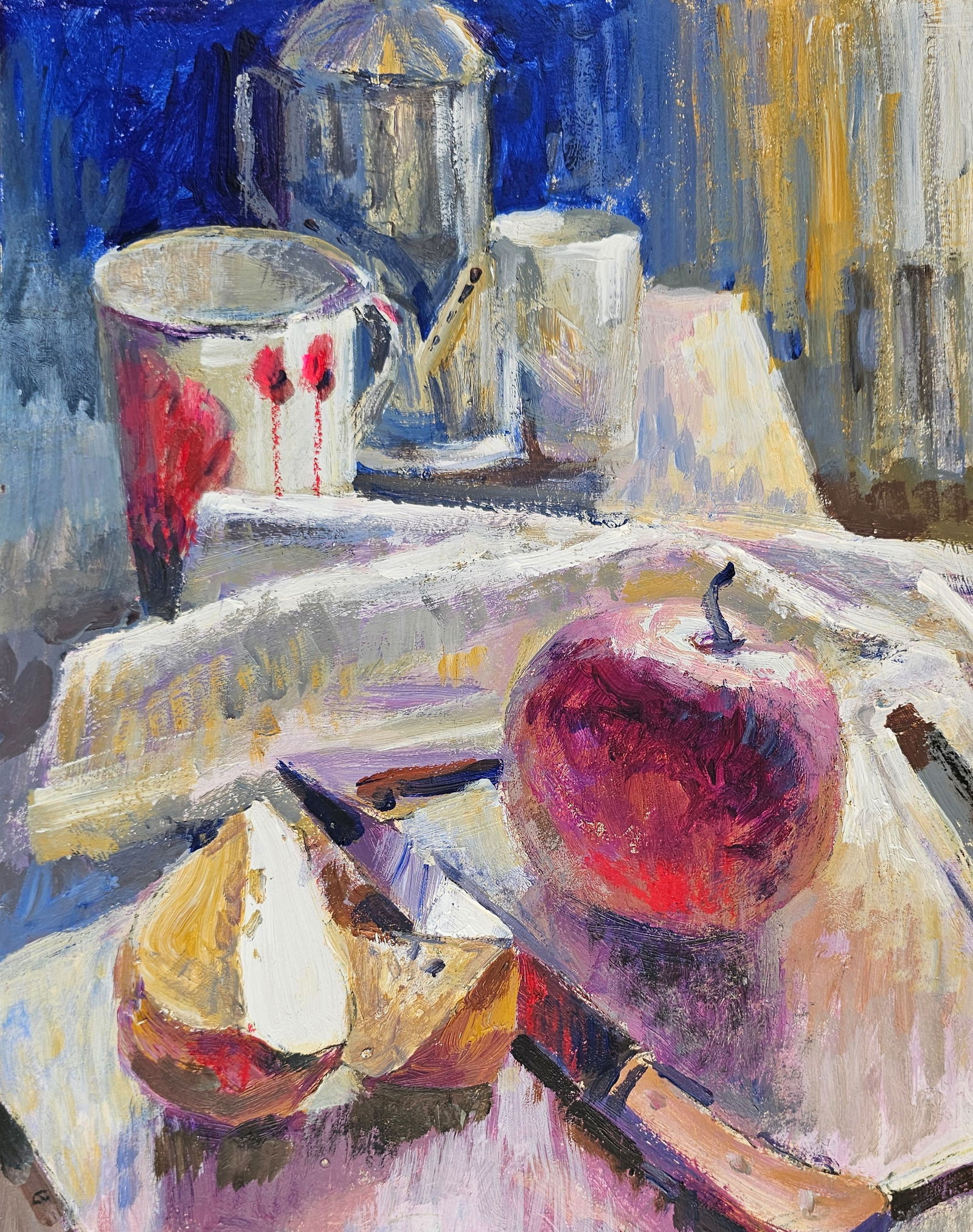 Acrylic painting red apple Vyacheslav Petrovich Babac - 3