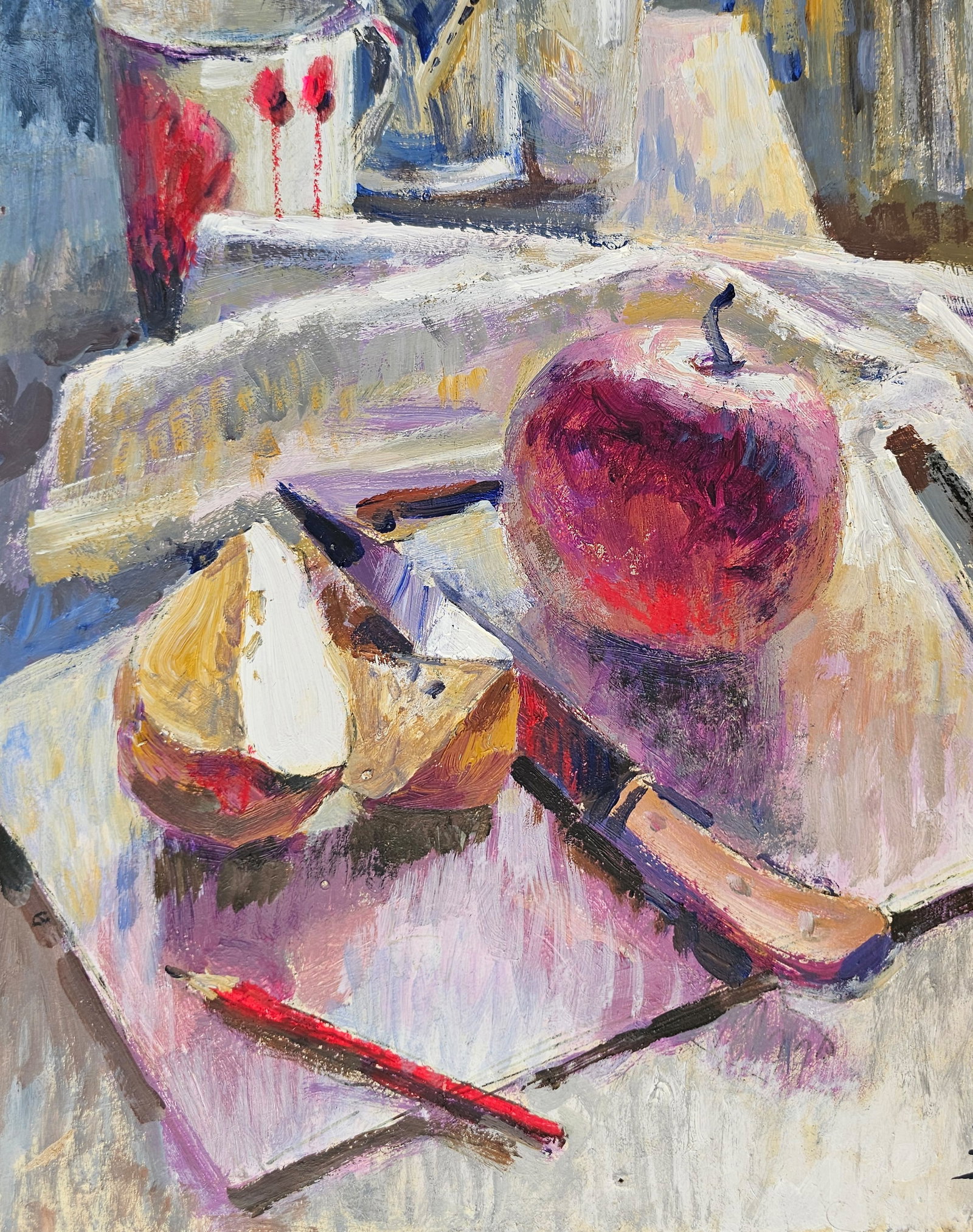Acrylic painting red apple Vyacheslav Petrovich Babac - 5