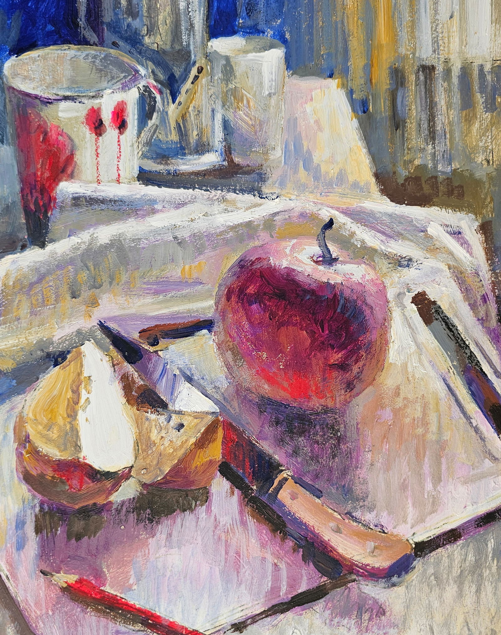 Acrylic painting red apple Vyacheslav Petrovich Babac - 7