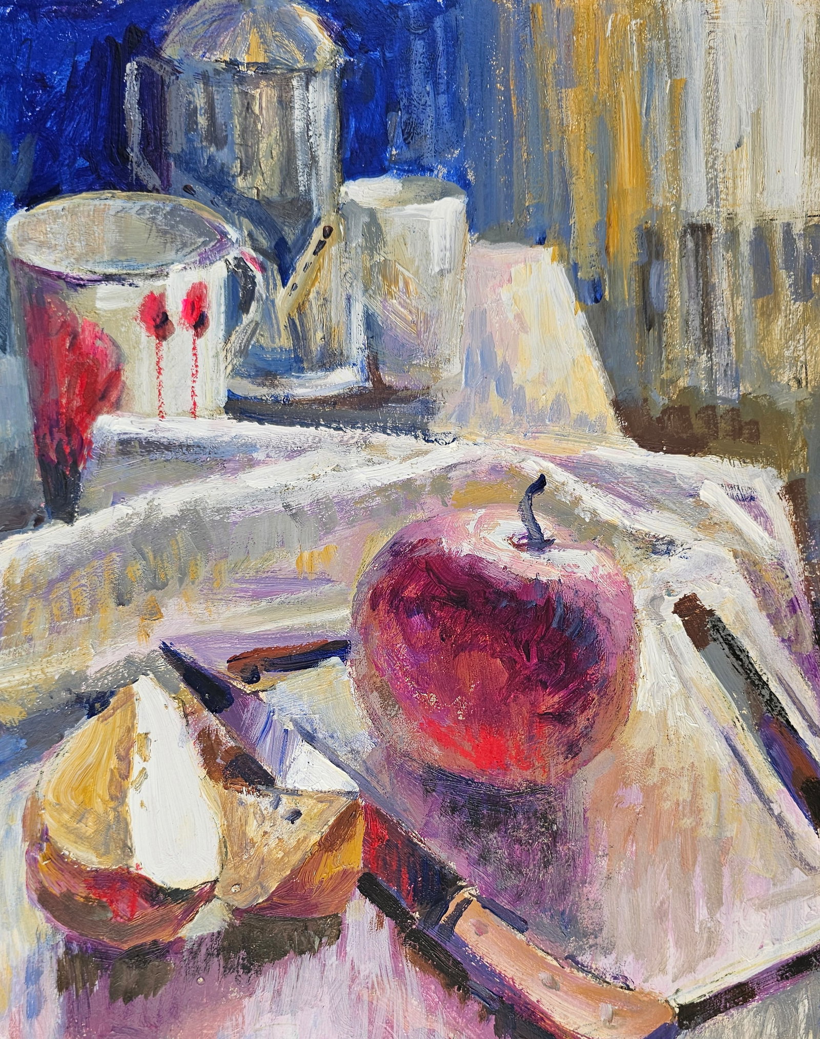 Acrylic painting red apple Vyacheslav Petrovich Babac - 8