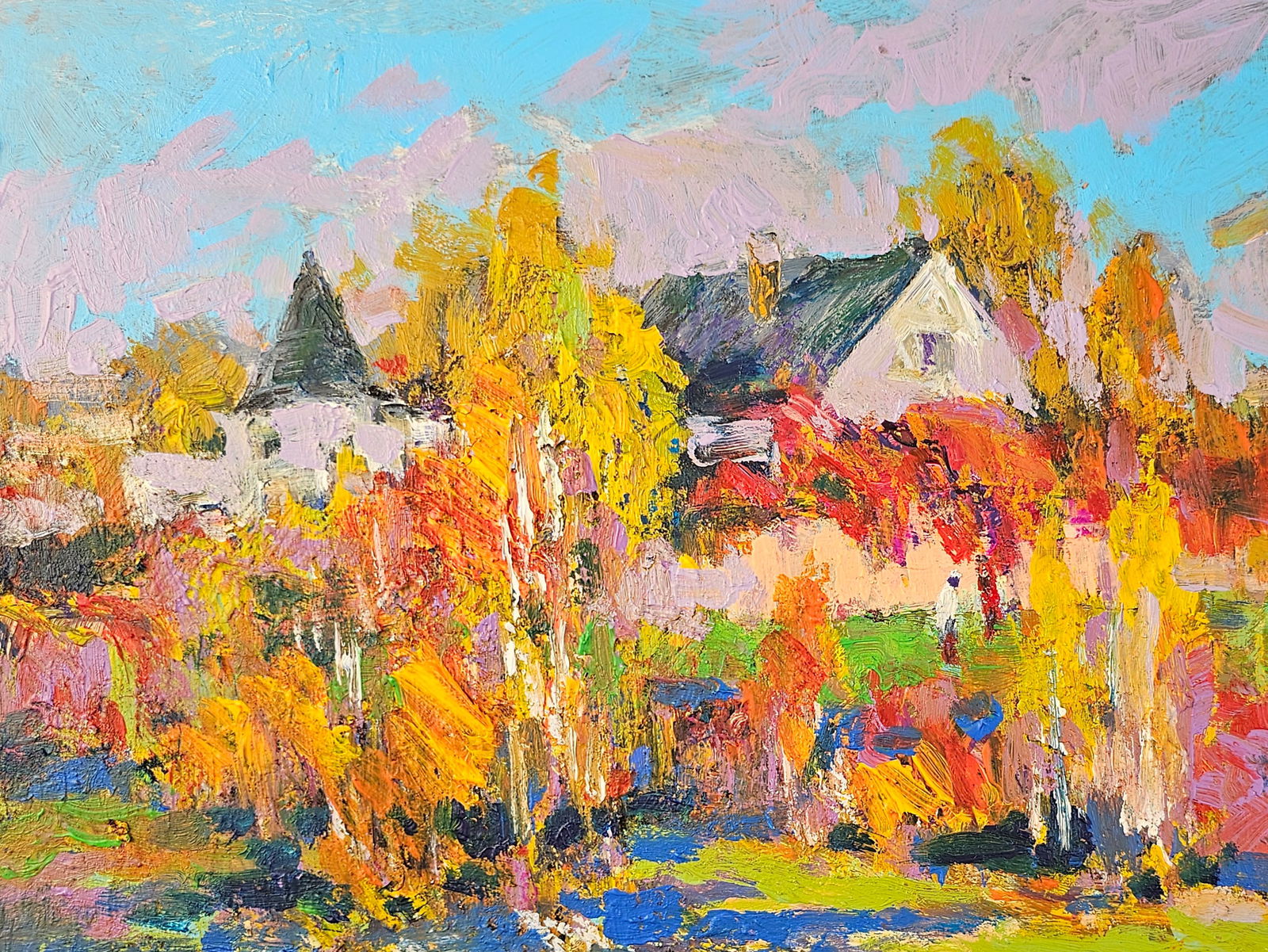 Acrylic painting October has arrived Vyacheslav Petrovich Babac - 3