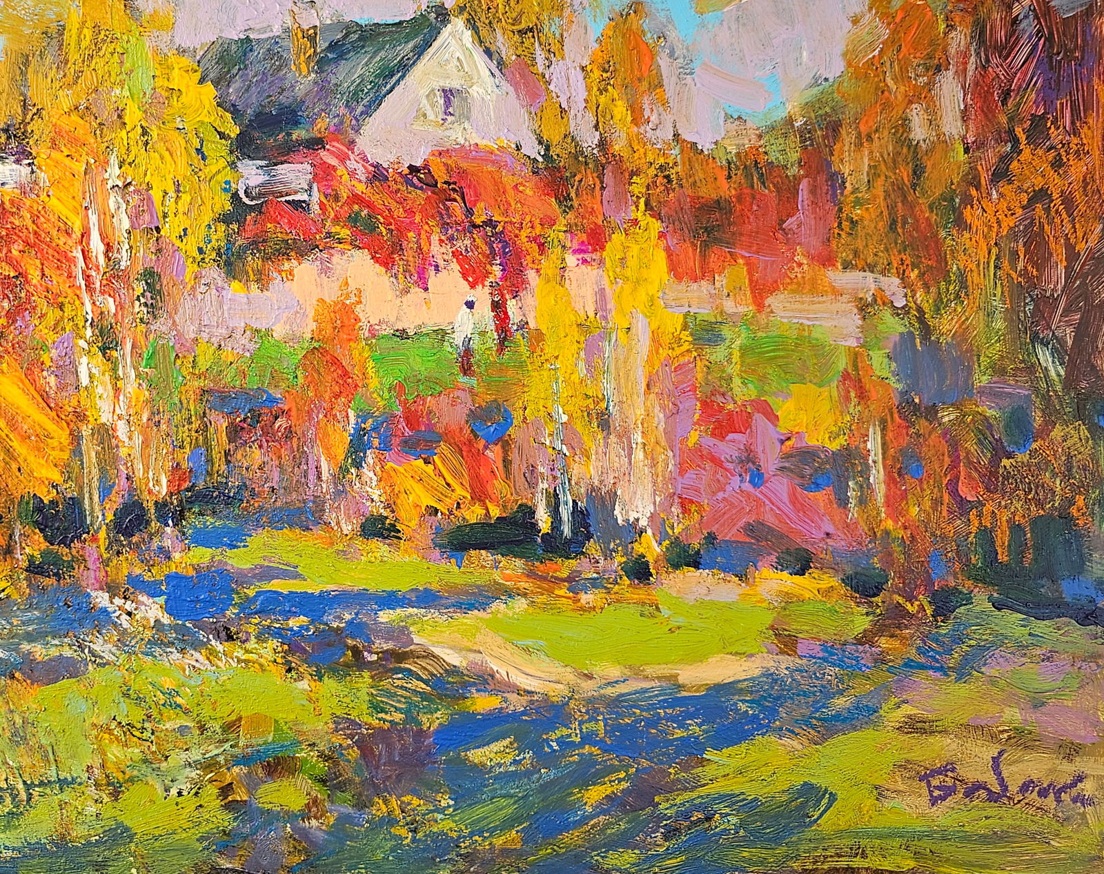 Acrylic painting October has arrived Vyacheslav Petrovich Babac - 6