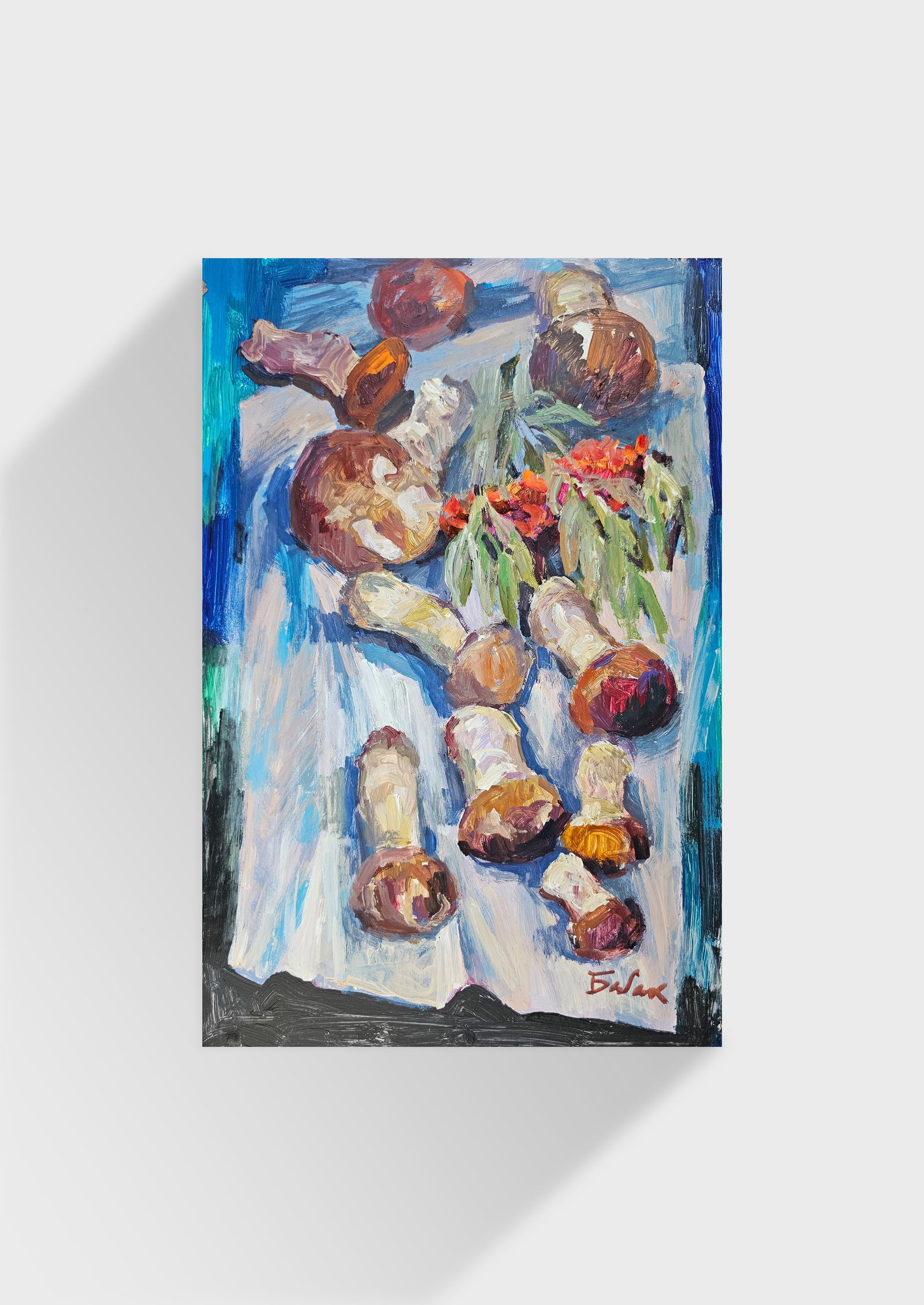 Acrylic painting mushrooms Vyacheslav Petrovich Babac - 10