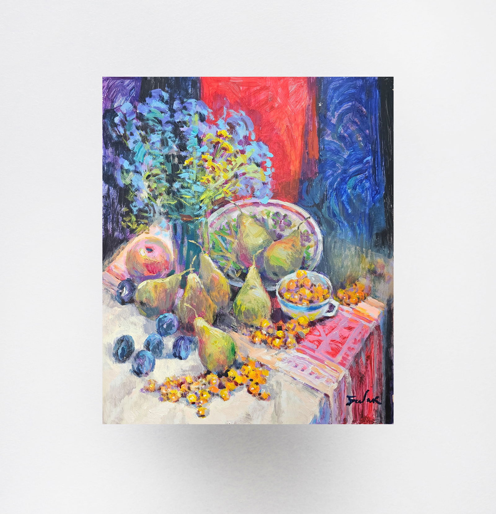 Acrylic painting still life with pears Vyacheslav Petrovich Babac - 10