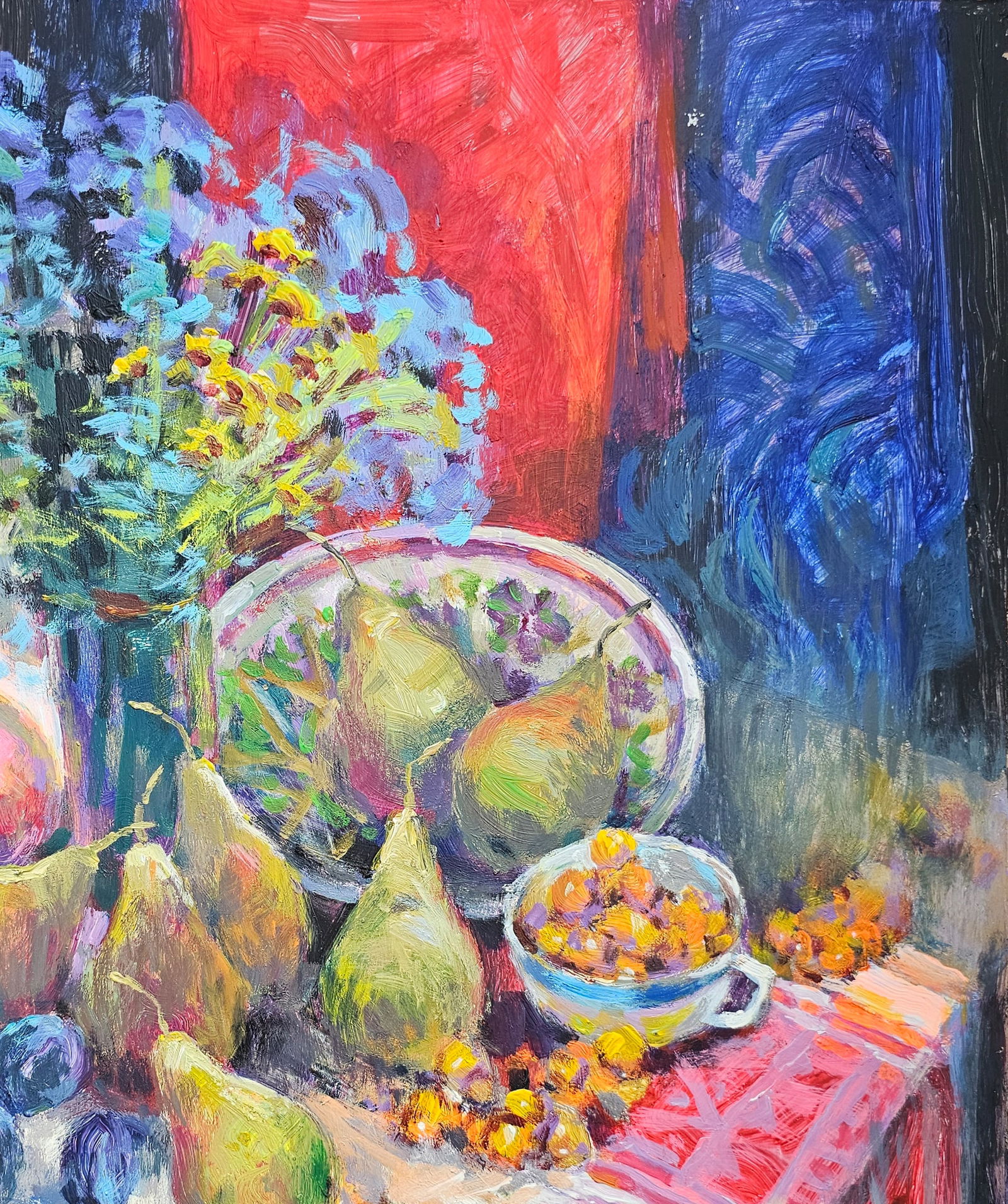 Acrylic painting still life with pears Vyacheslav Petrovich Babac - 4