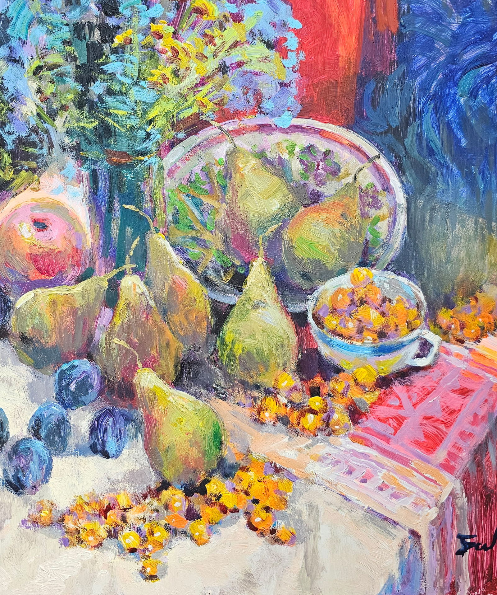 Acrylic painting still life with pears Vyacheslav Petrovich Babac - 9