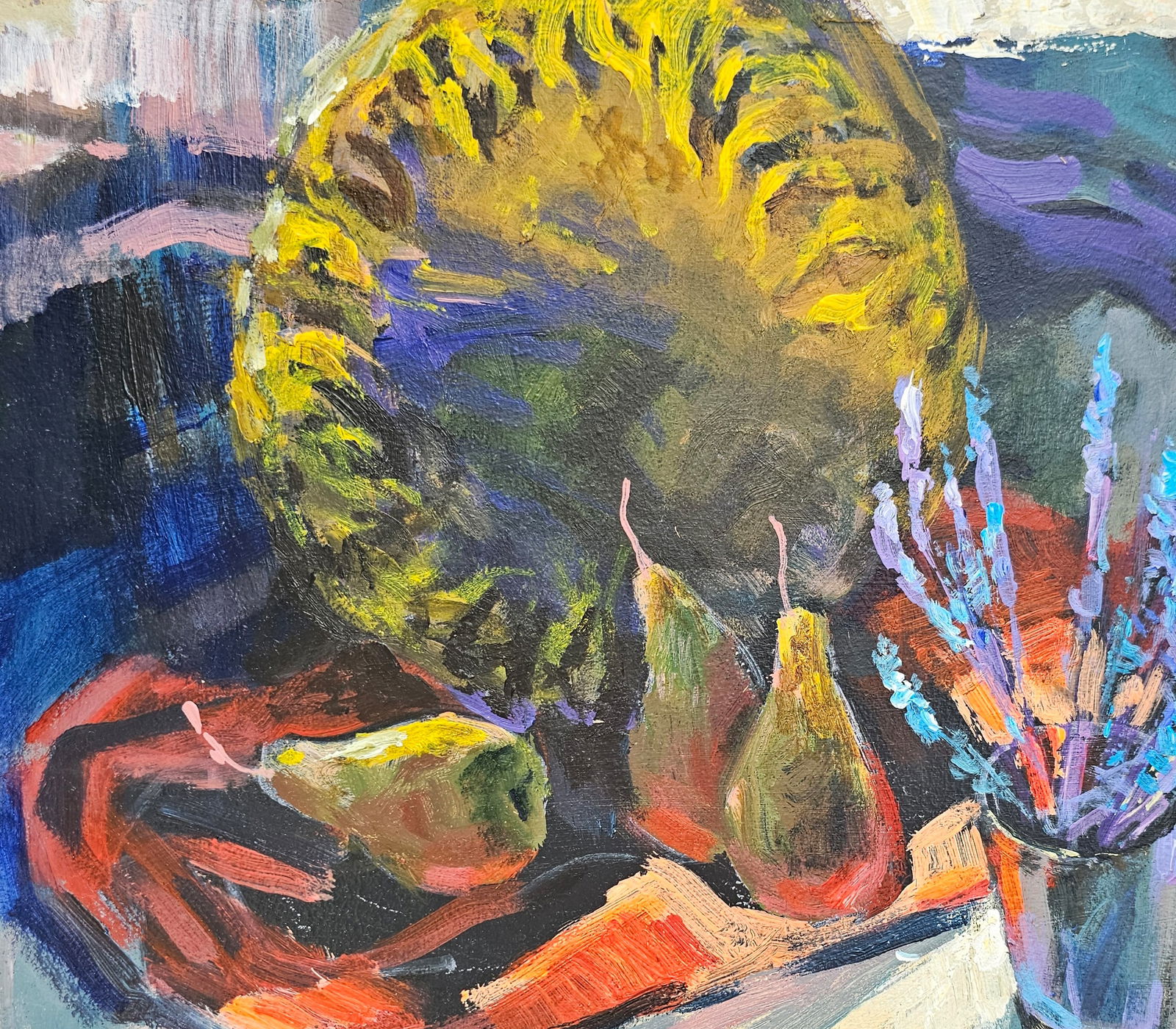 Acrylic painting still life with sunflowers Vyacheslav Petrovich Babac - 3