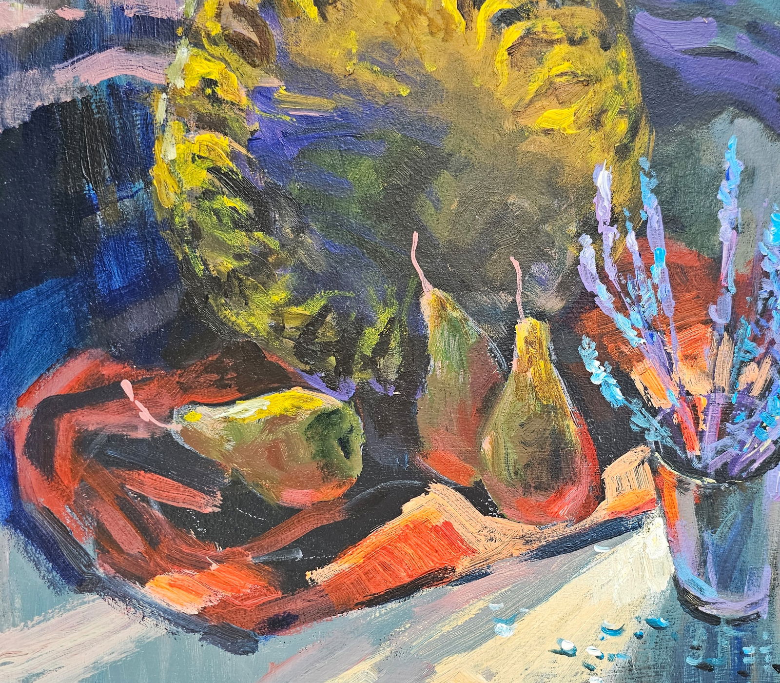 Acrylic painting still life with sunflowers Vyacheslav Petrovich Babac - 8