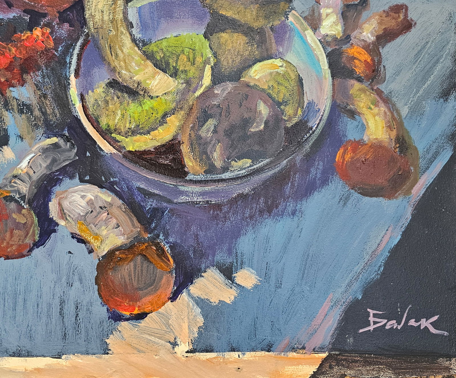 Acrylic painting still life with sunflowers Vyacheslav Petrovich Babac - 6