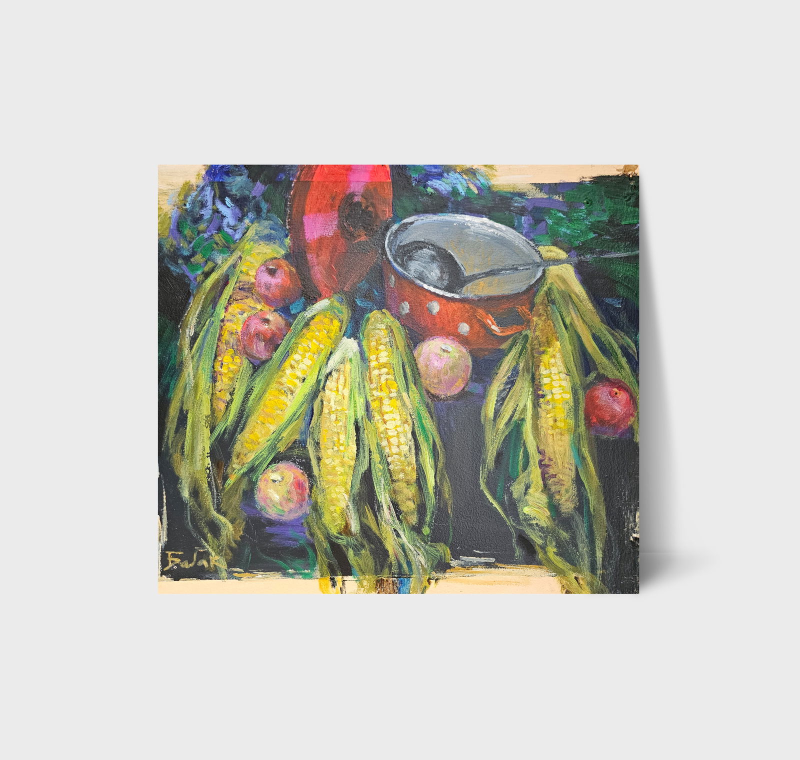 Acrylic painting still life with corn Vyacheslav Petrovich Babac - 10