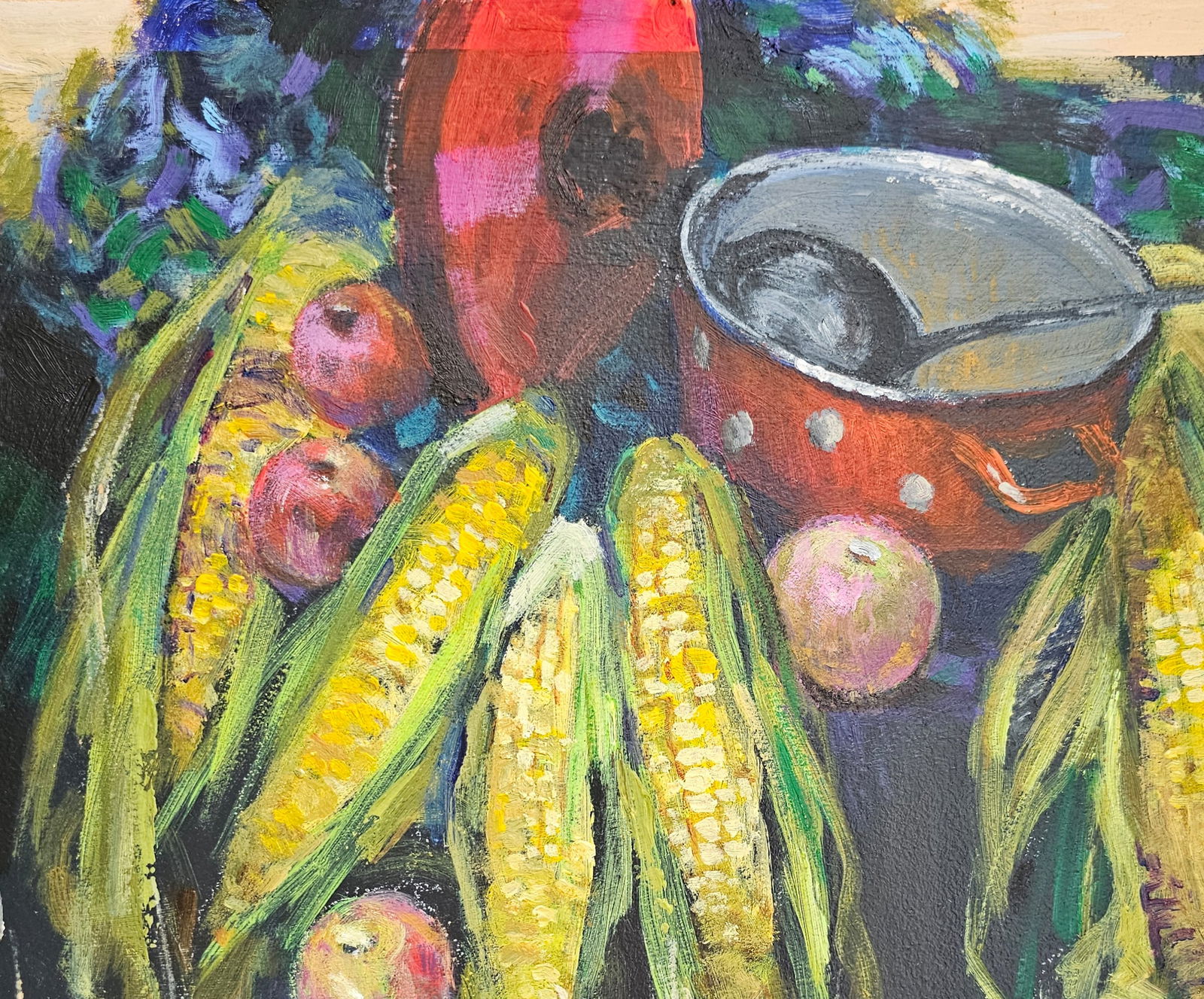 Acrylic painting still life with corn Vyacheslav Petrovich Babac - 3