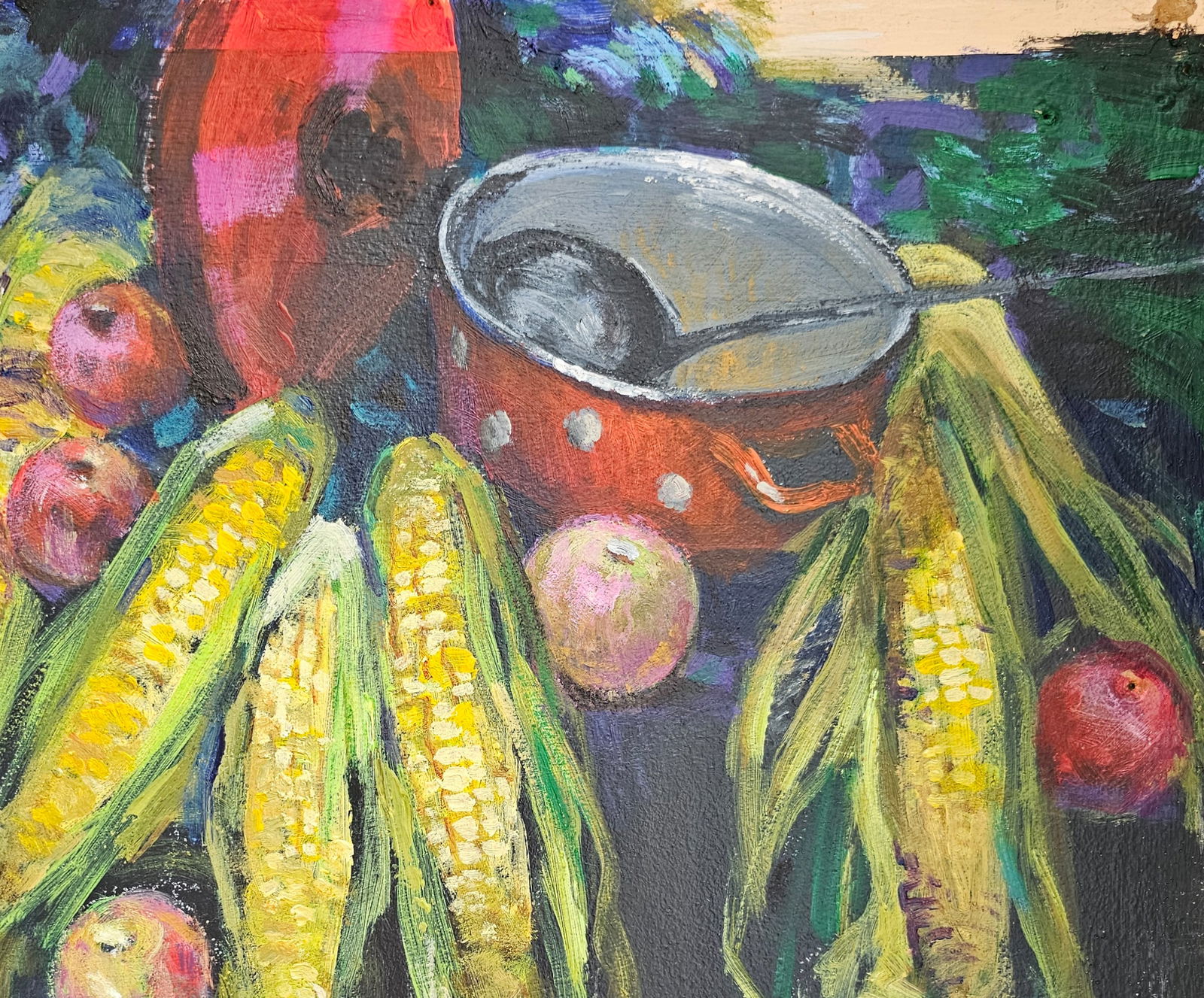 Acrylic painting still life with corn Vyacheslav Petrovich Babac - 4