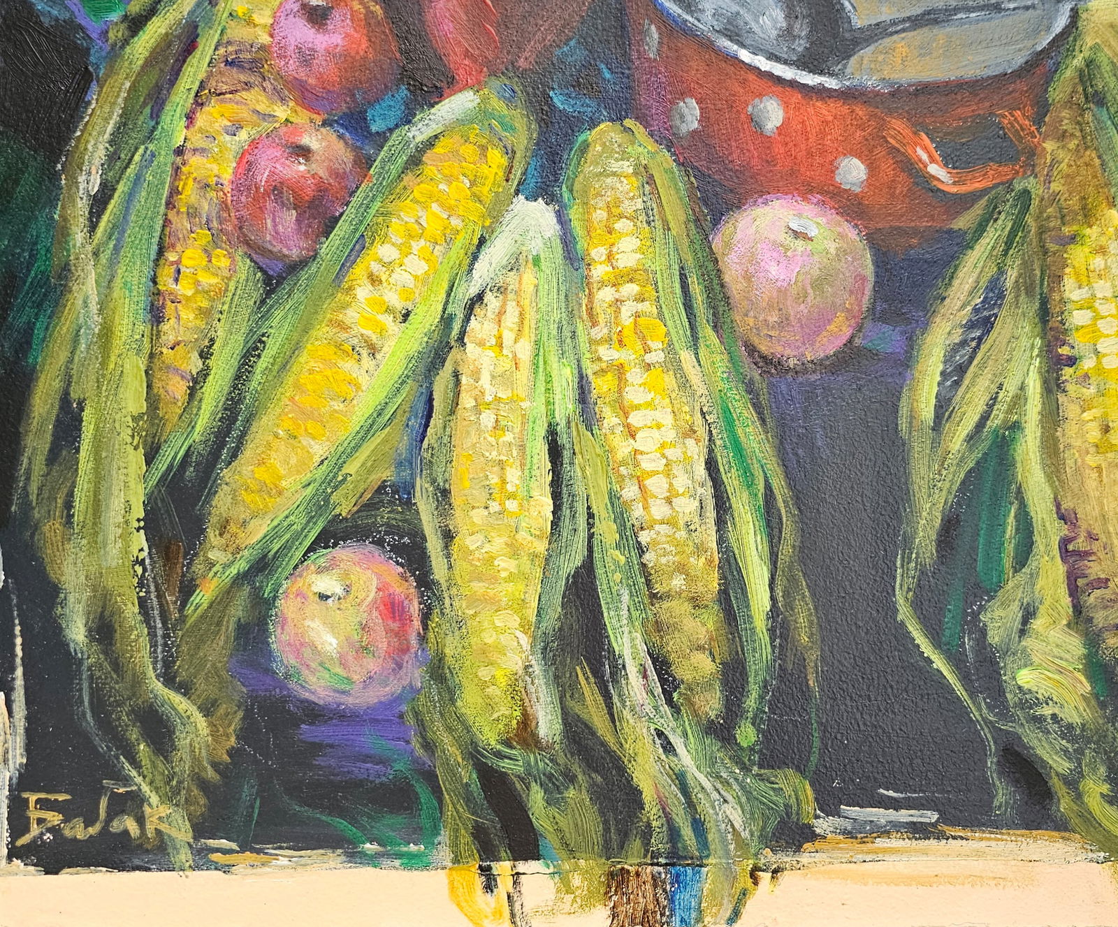 Acrylic painting still life with corn Vyacheslav Petrovich Babac - 5