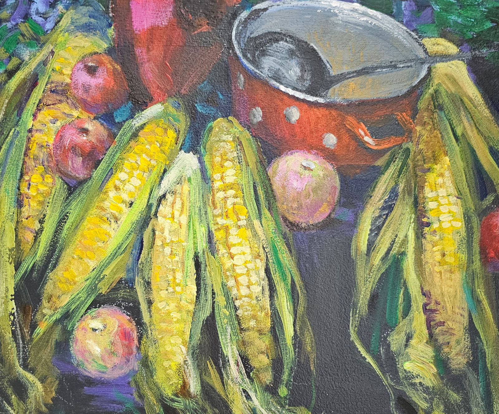 Acrylic painting still life with corn Vyacheslav Petrovich Babac - 7