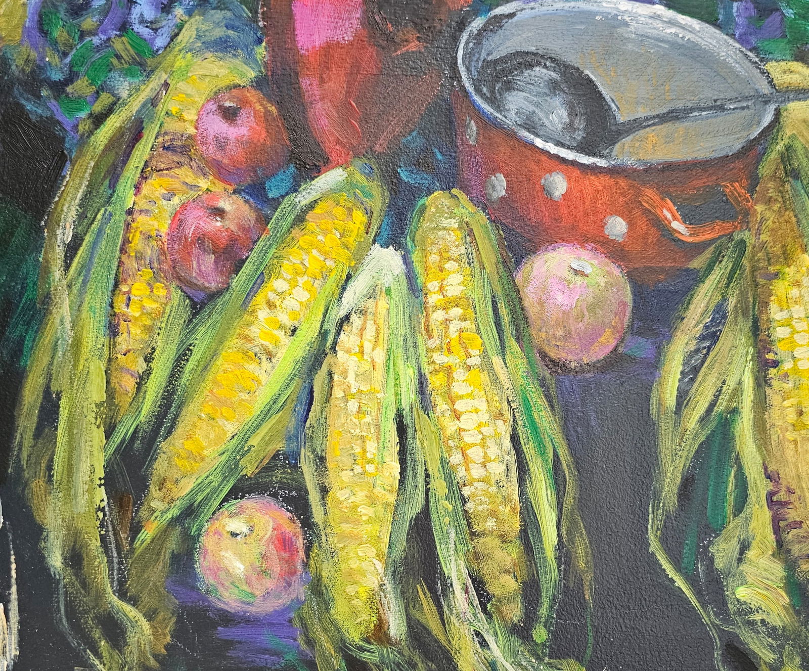 Acrylic painting still life with corn Vyacheslav Petrovich Babac - 8