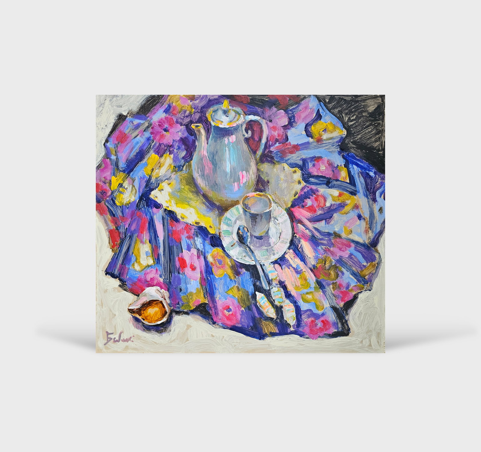 Acrylic painting coffee still life Vyacheslav Petrovich Babac - 10