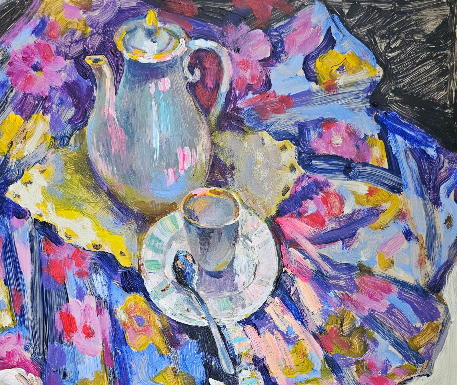Acrylic painting coffee still life Vyacheslav Petrovich Babac - 4