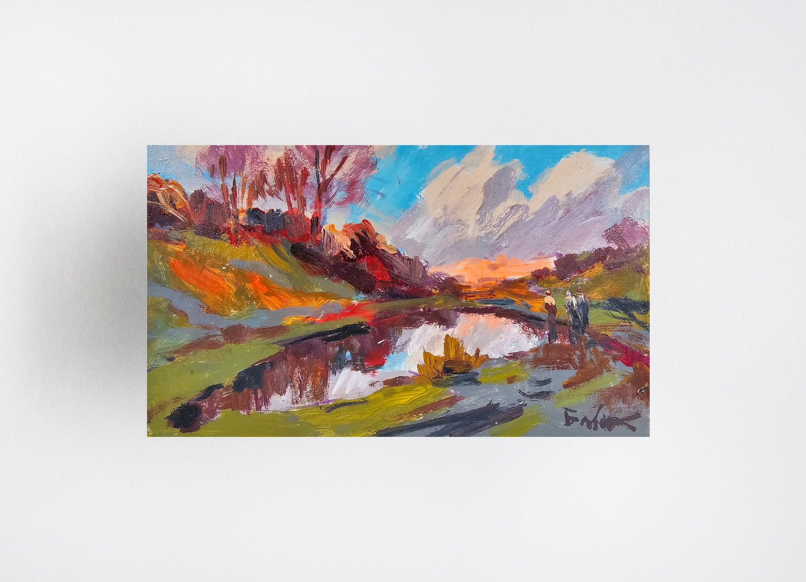 Acrylic painting by the lake Vyacheslav Petrovich Babac - 11