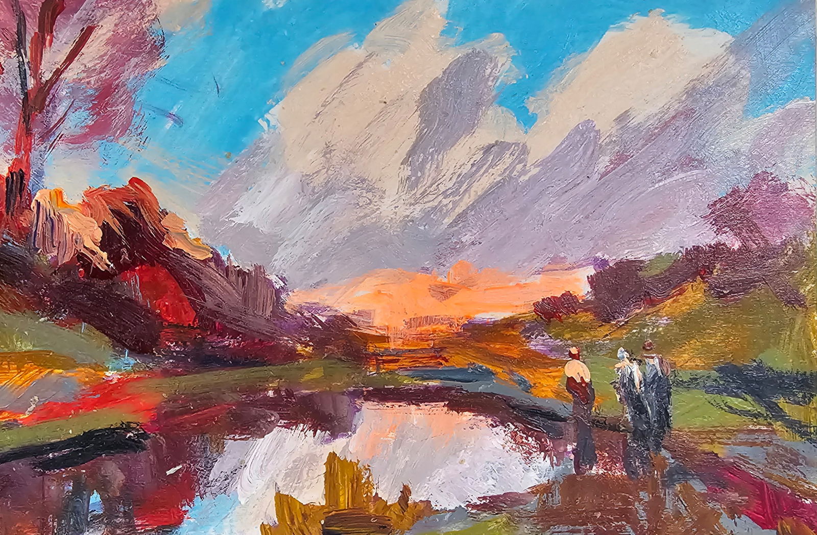 Acrylic painting by the lake Vyacheslav Petrovich Babac - 5