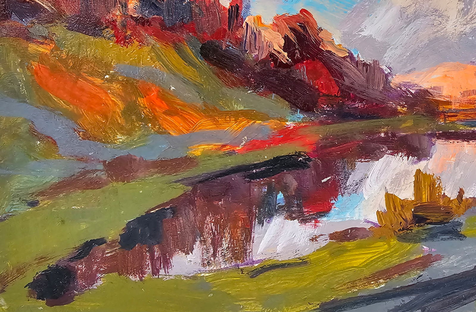 Acrylic painting by the lake Vyacheslav Petrovich Babac - 6