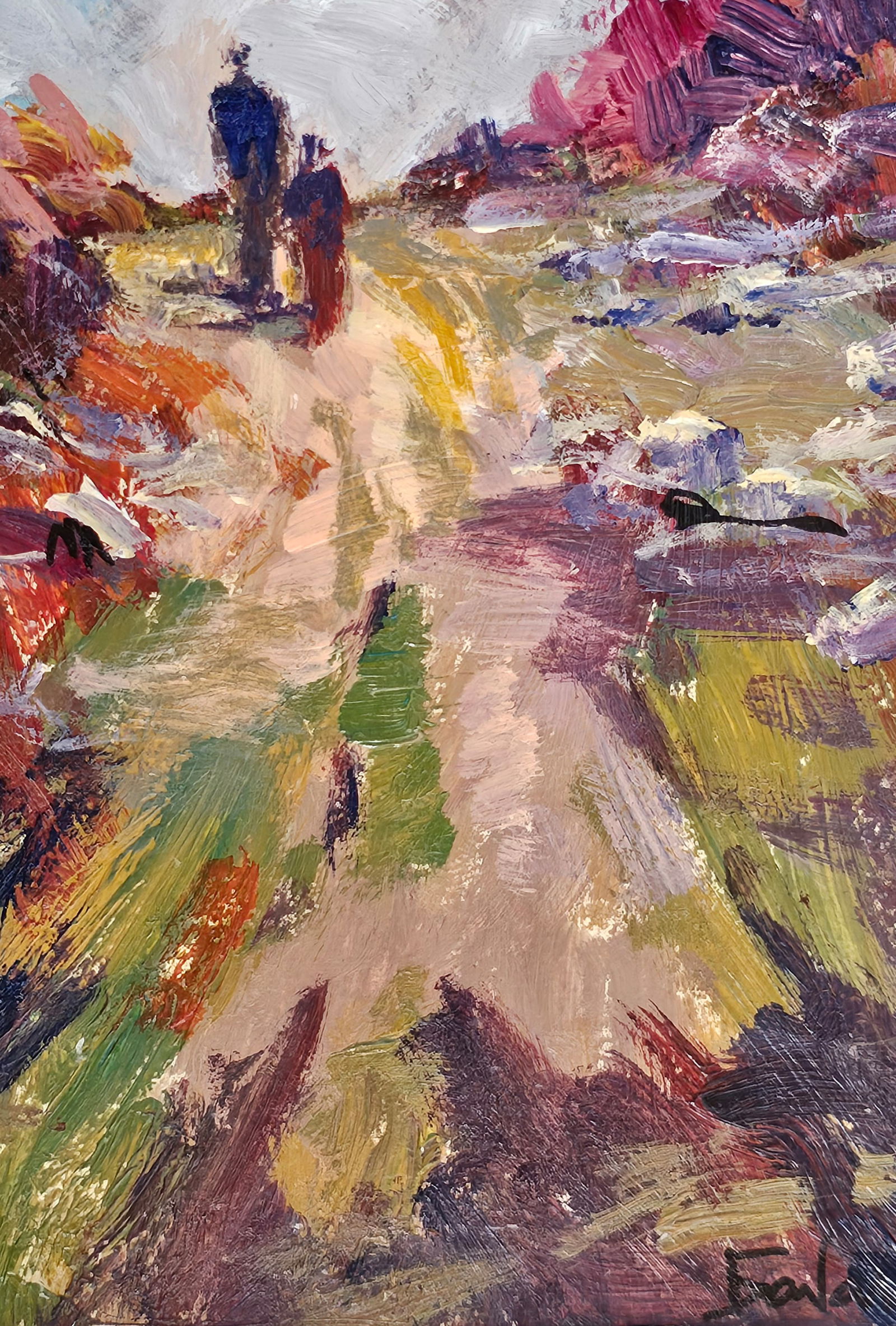 Acrylic painting on the way home Vyacheslav Petrovich Babac - 10