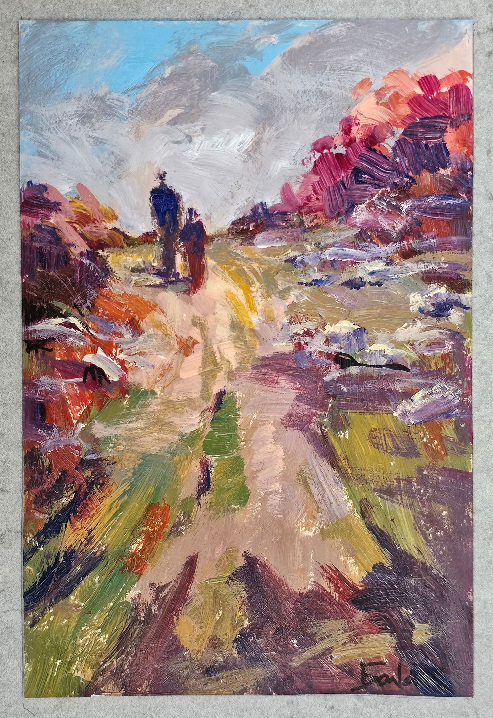 Acrylic painting on the way home Vyacheslav Petrovich Babac - 2