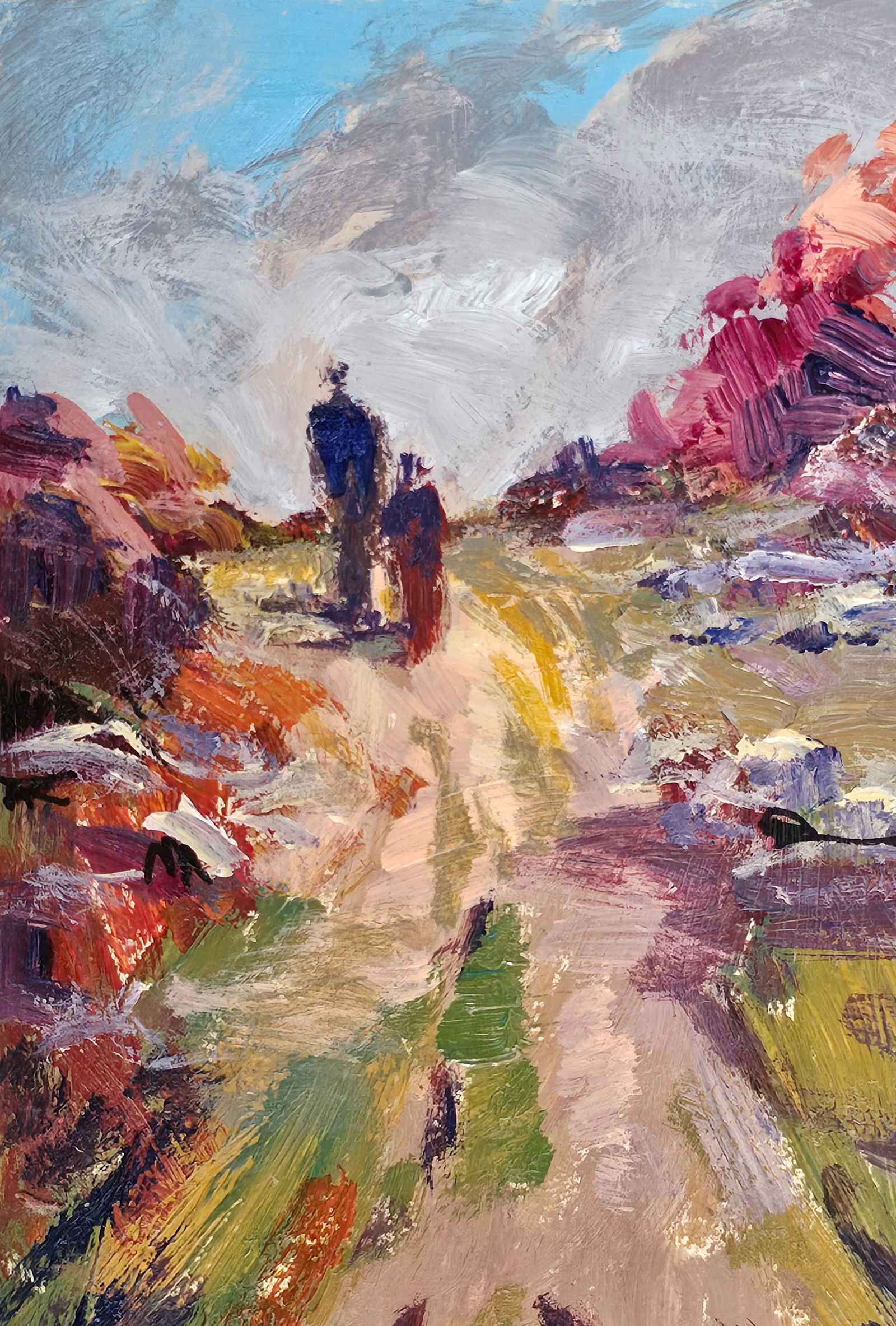 Acrylic painting on the way home Vyacheslav Petrovich Babac - 4