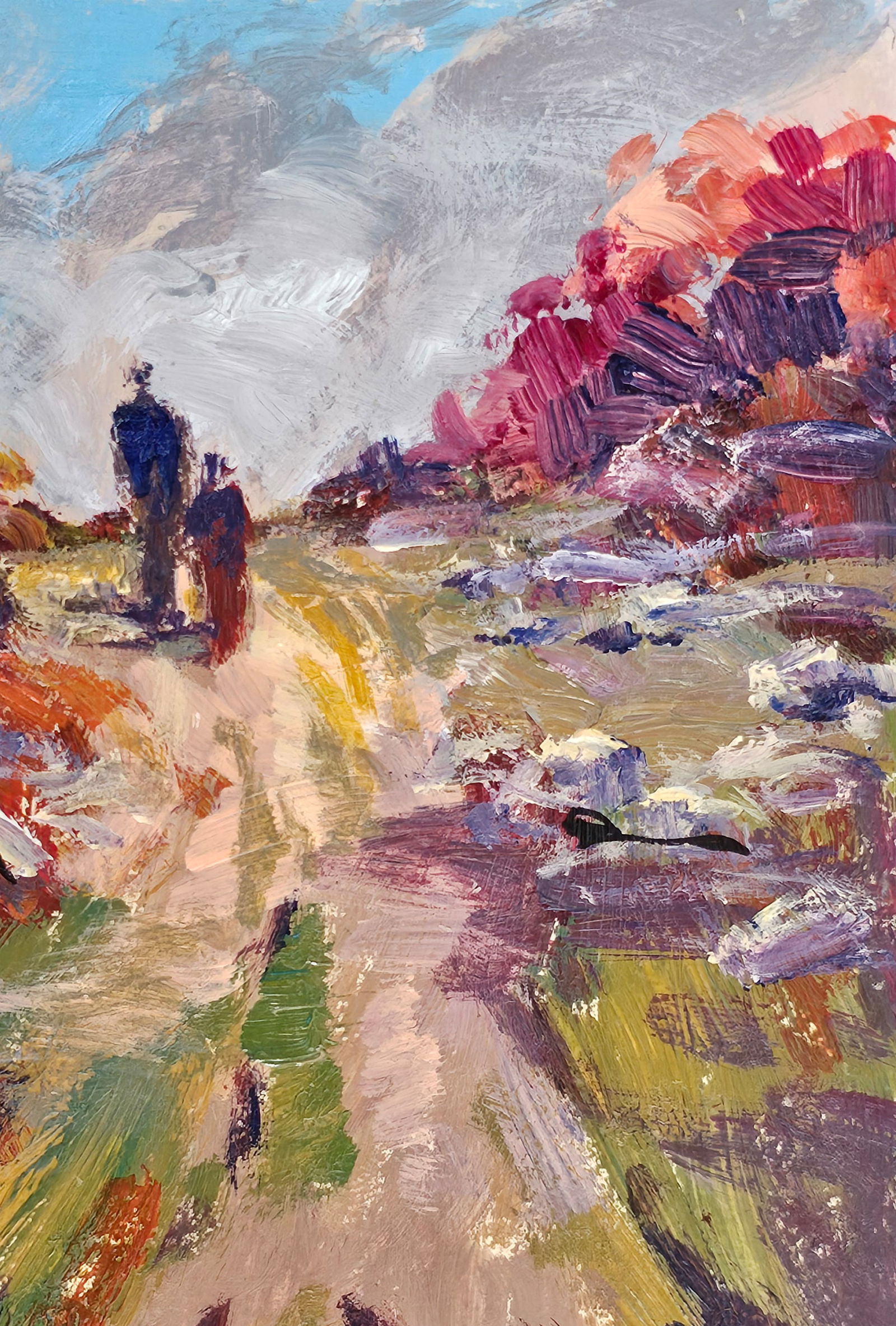 Acrylic painting on the way home Vyacheslav Petrovich Babac - 5