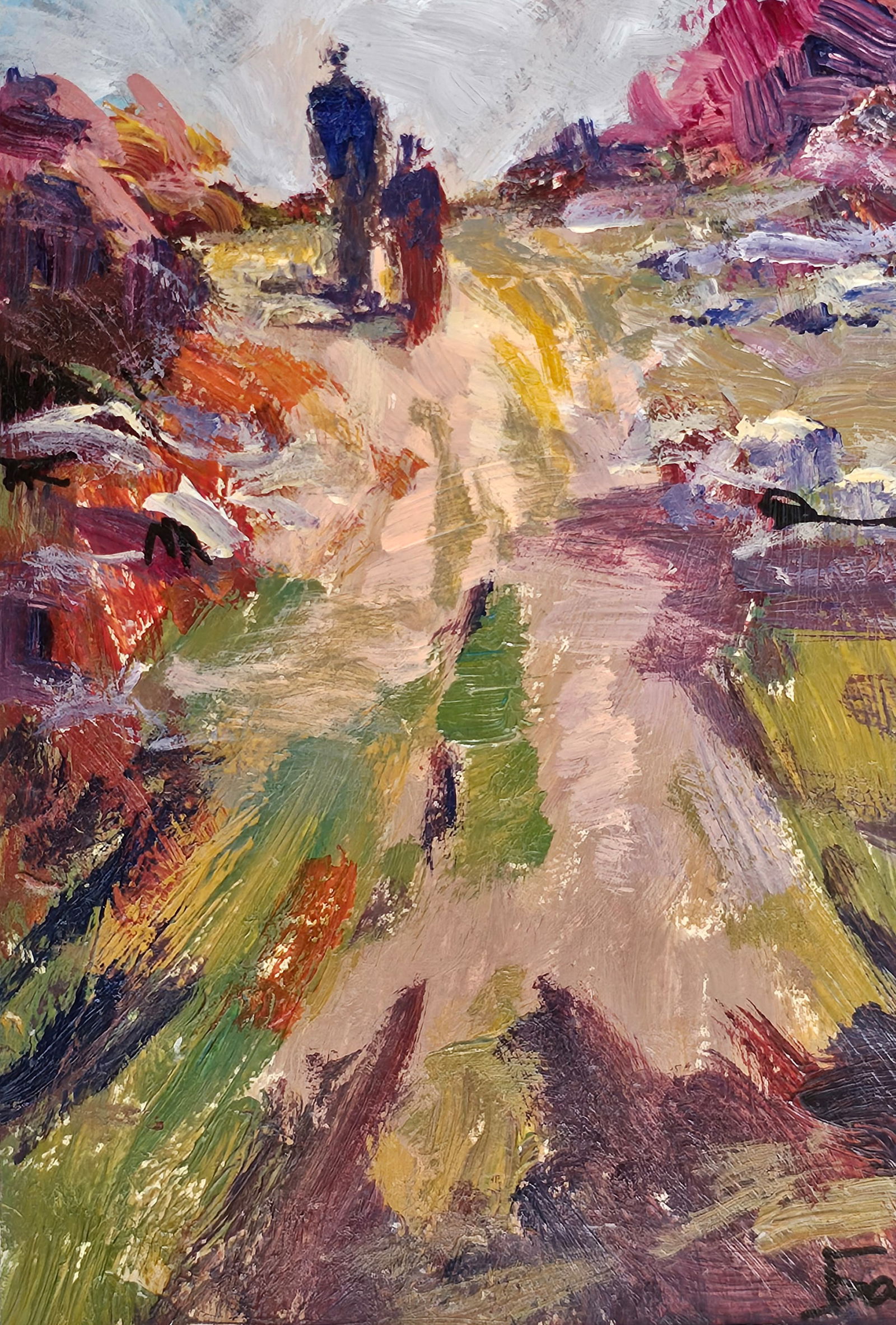 Acrylic painting on the way home Vyacheslav Petrovich Babac - 6