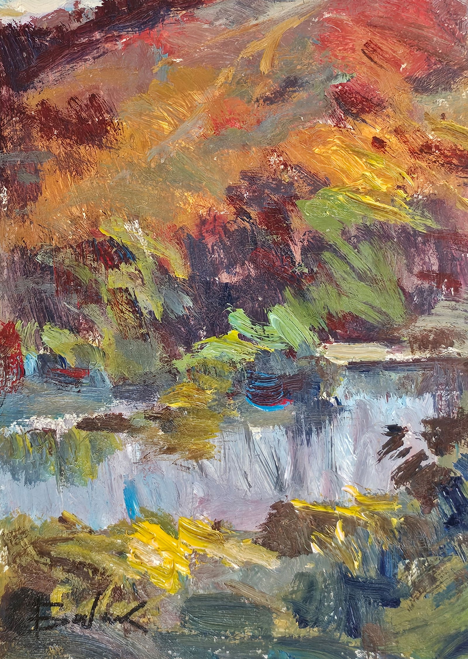 Acrylic painting Vovchynets hills Vyacheslav Petrovich Babac - 5