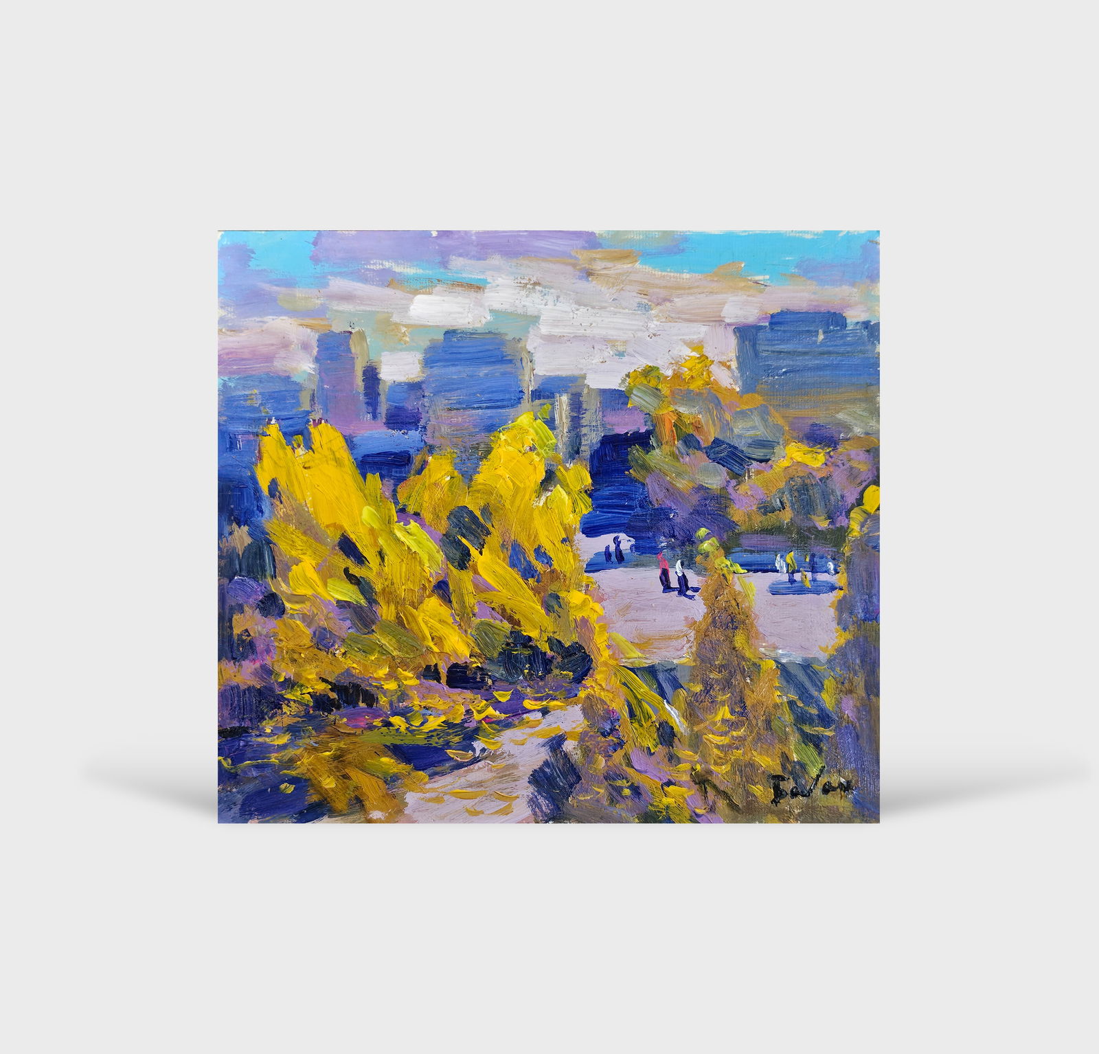 Acrylic painting Autumn in the city Vyacheslav Petrovich Babac - 10