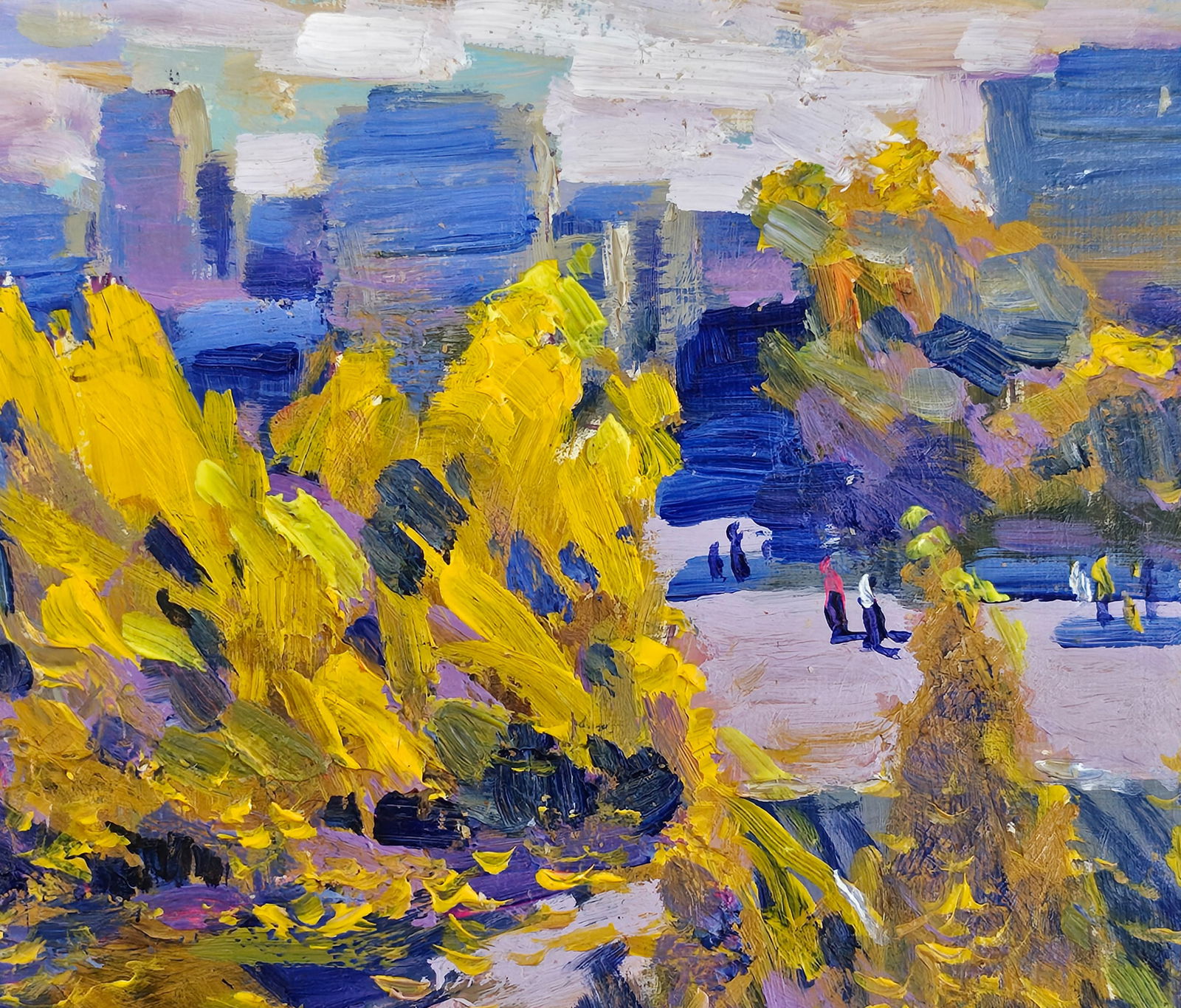 Acrylic painting Autumn in the city Vyacheslav Petrovich Babac - 7