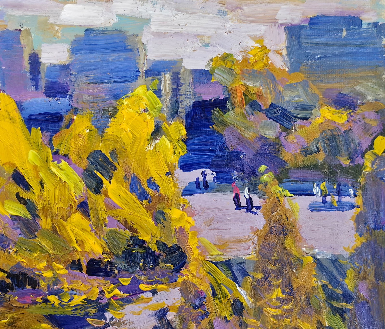 Acrylic painting Autumn in the city Vyacheslav Petrovich Babac - 9