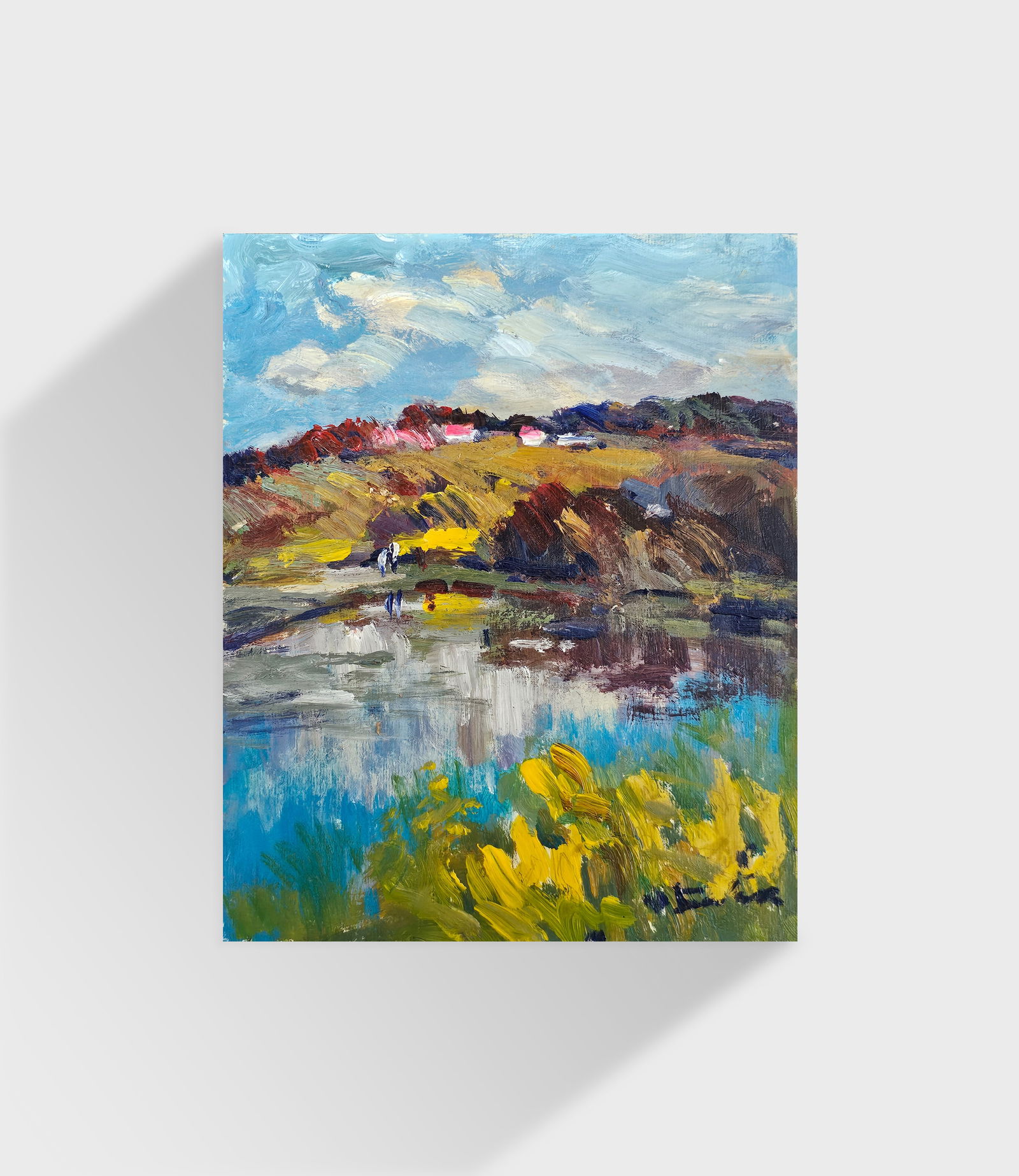 Acrylic painting on the river Vyacheslav Petrovich Babac - 10