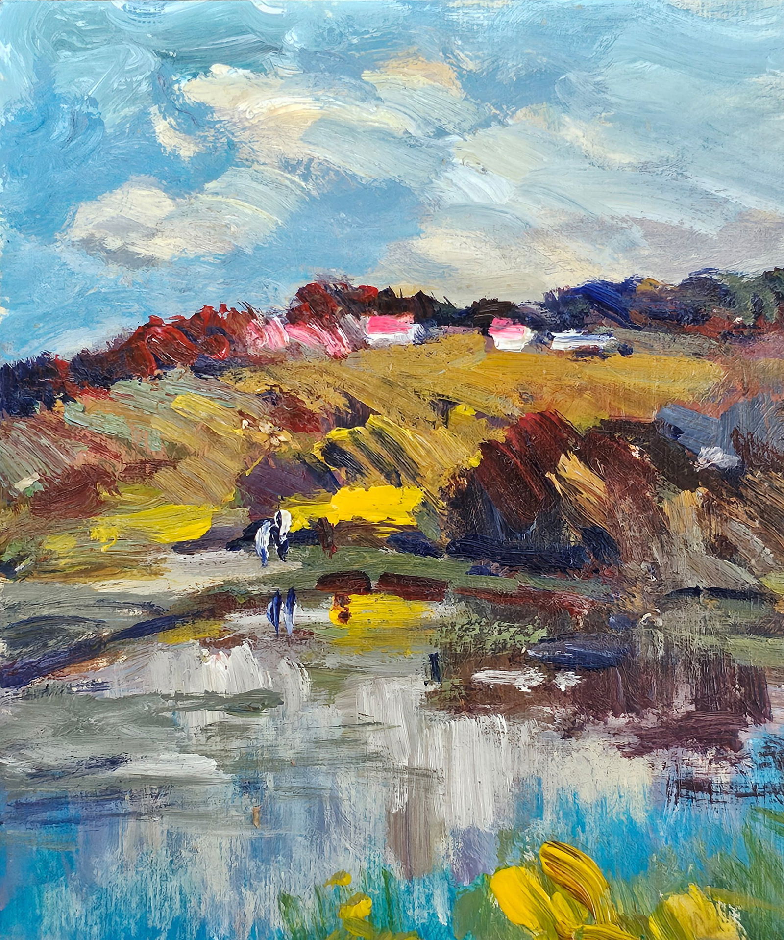 Acrylic painting on the river Vyacheslav Petrovich Babac - 3