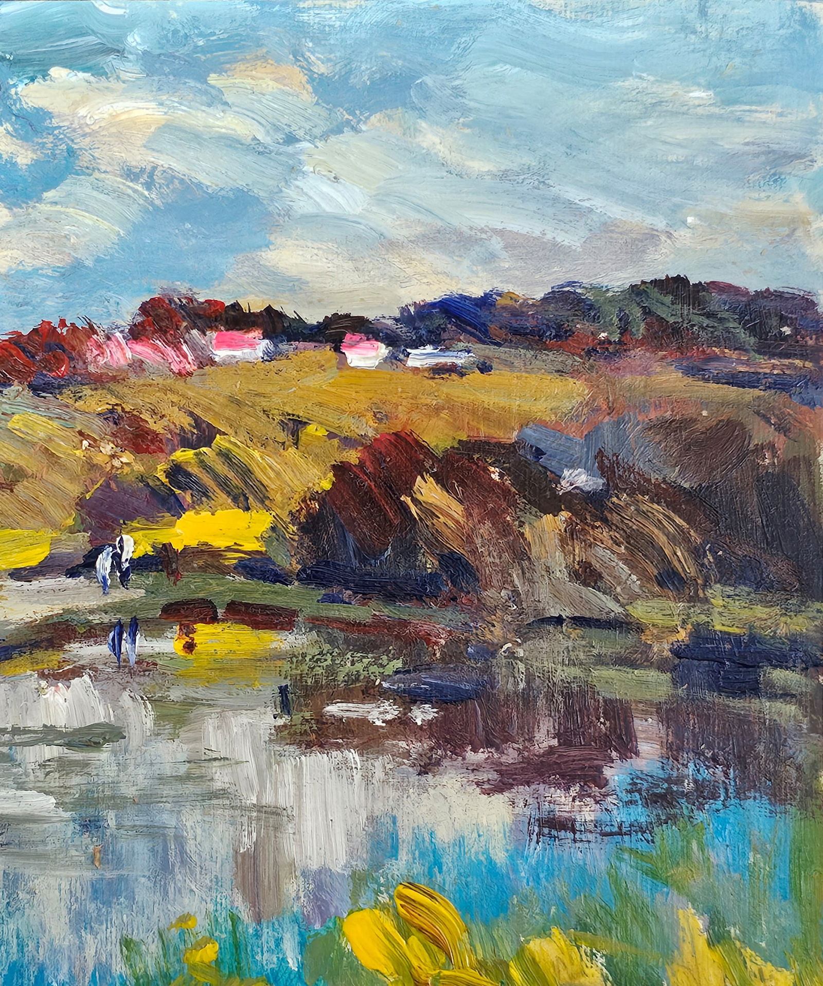 Acrylic painting on the river Vyacheslav Petrovich Babac - 4