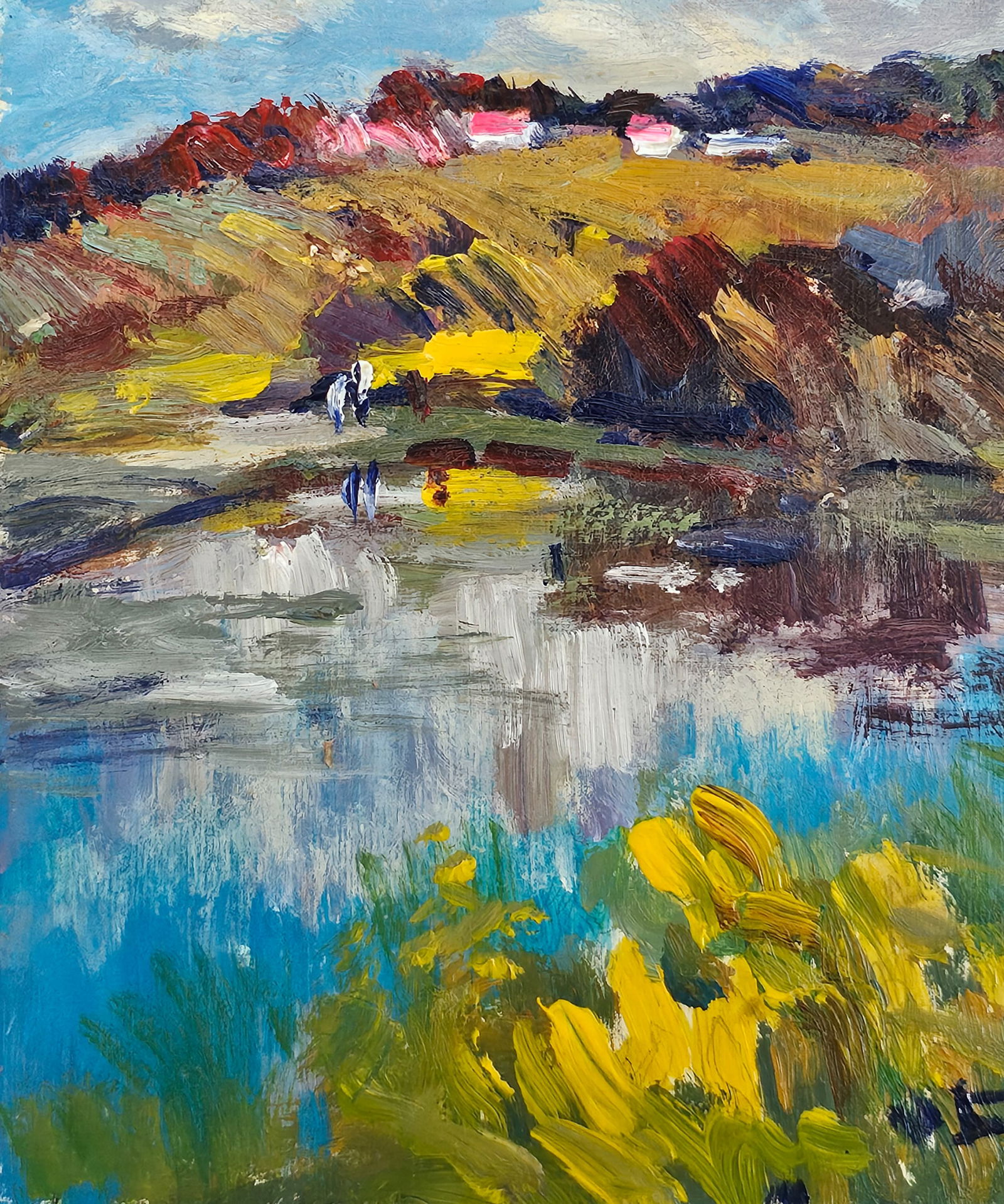 Acrylic painting on the river Vyacheslav Petrovich Babac - 5