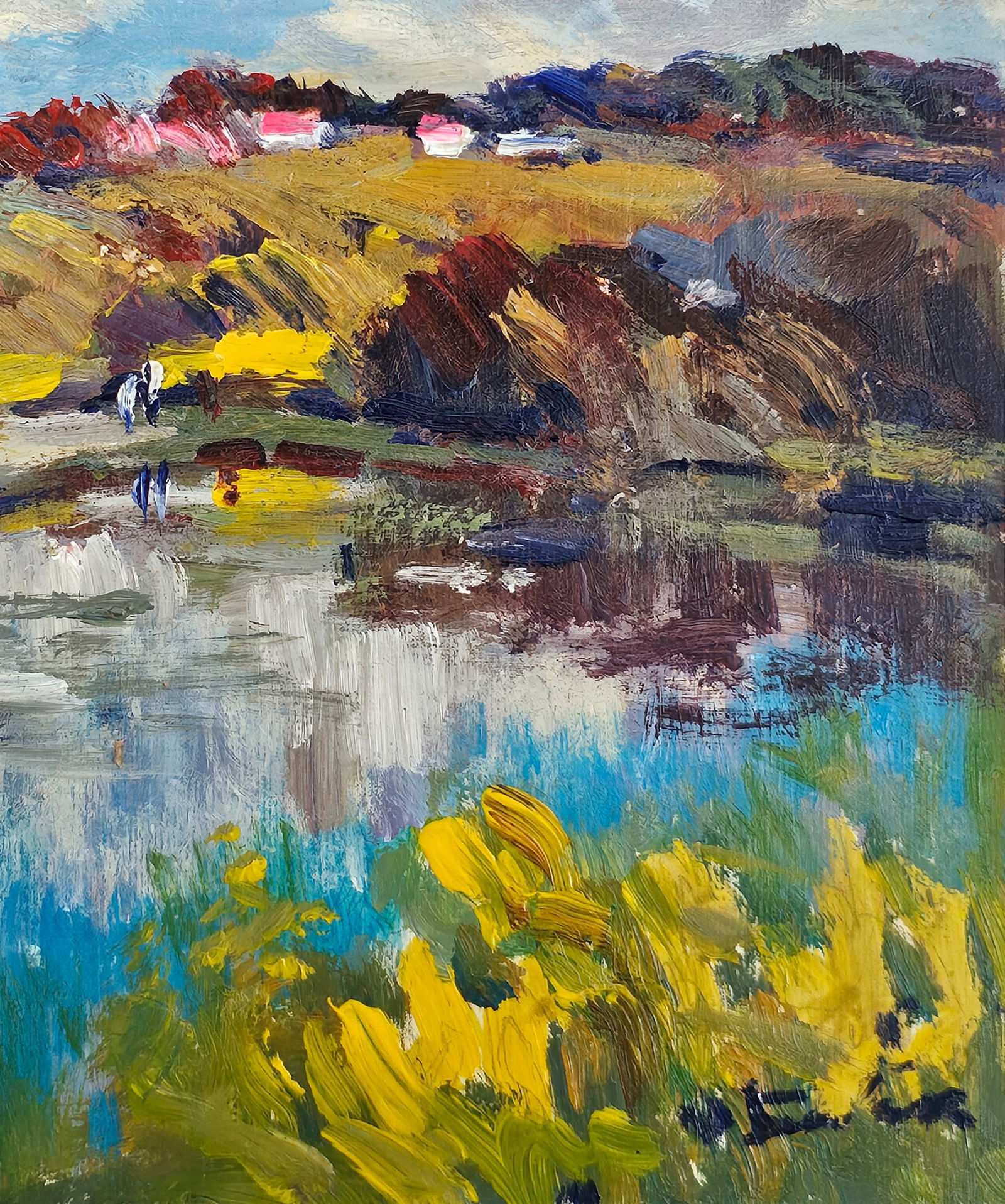 Acrylic painting on the river Vyacheslav Petrovich Babac - 6