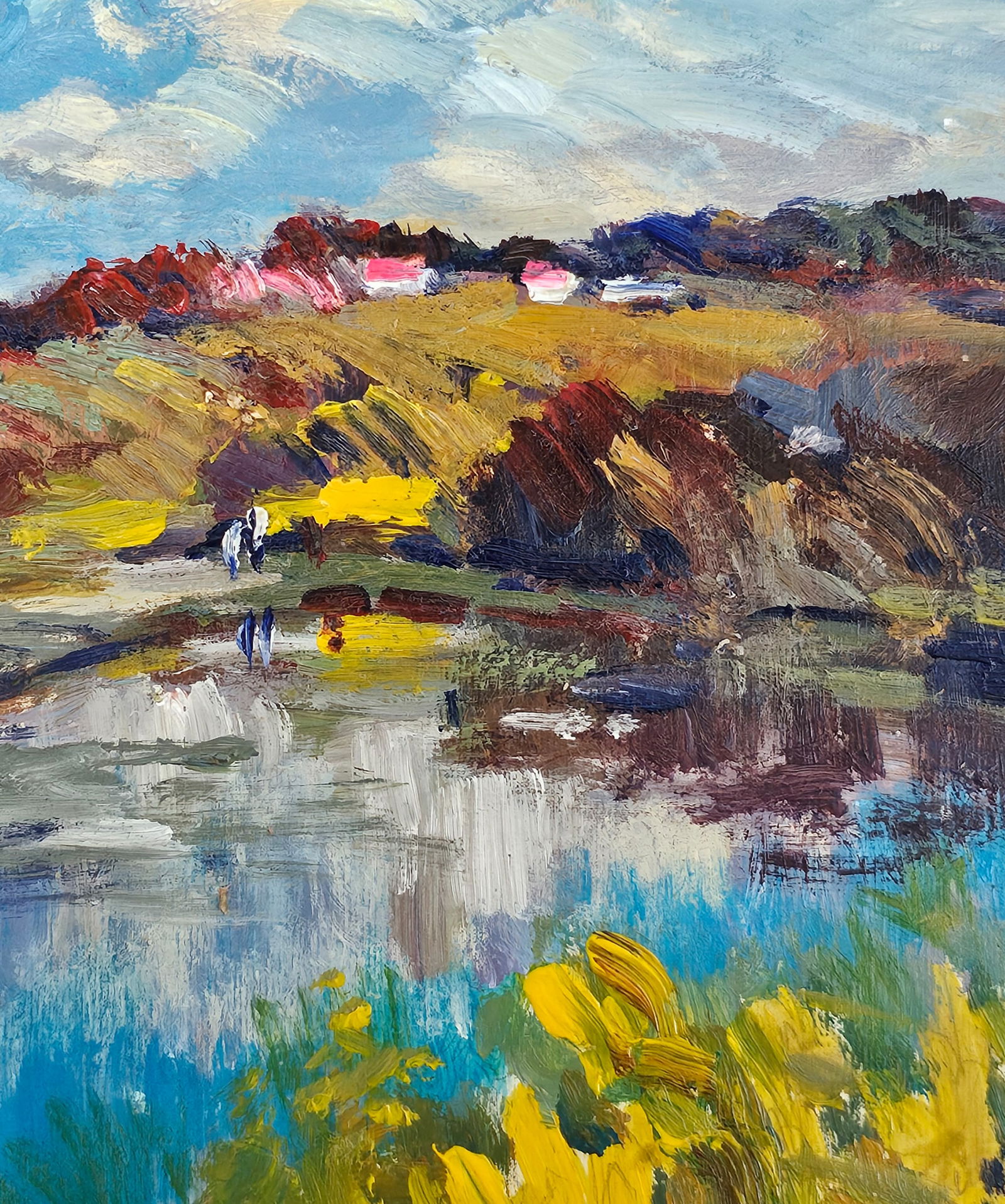 Acrylic painting on the river Vyacheslav Petrovich Babac - 7