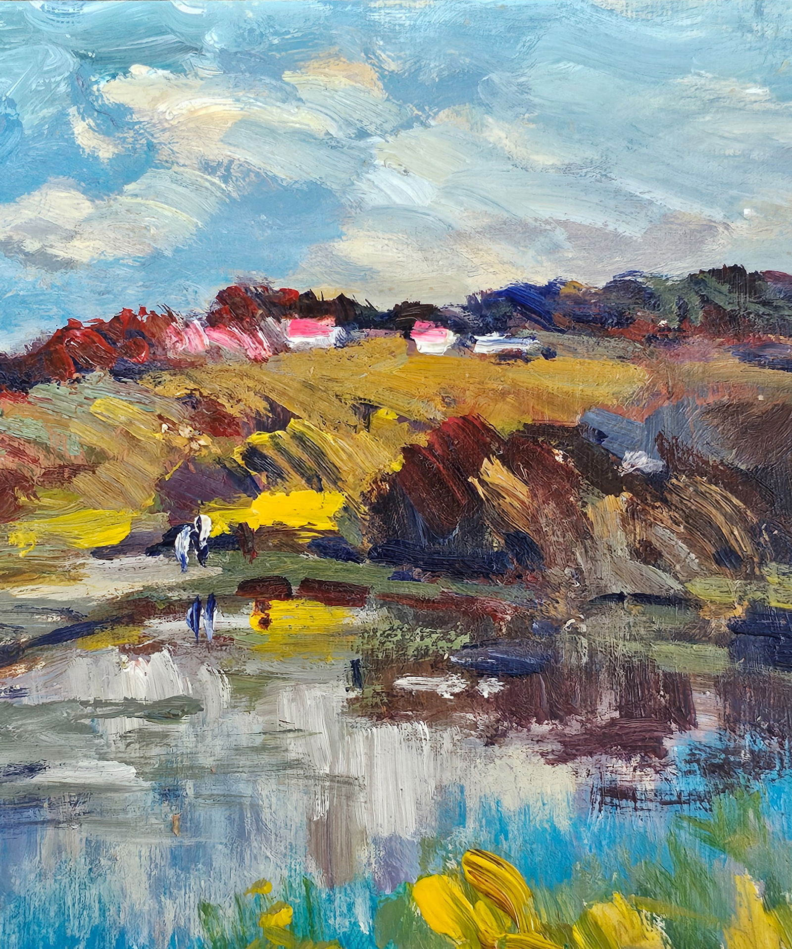 Acrylic painting on the river Vyacheslav Petrovich Babac - 8